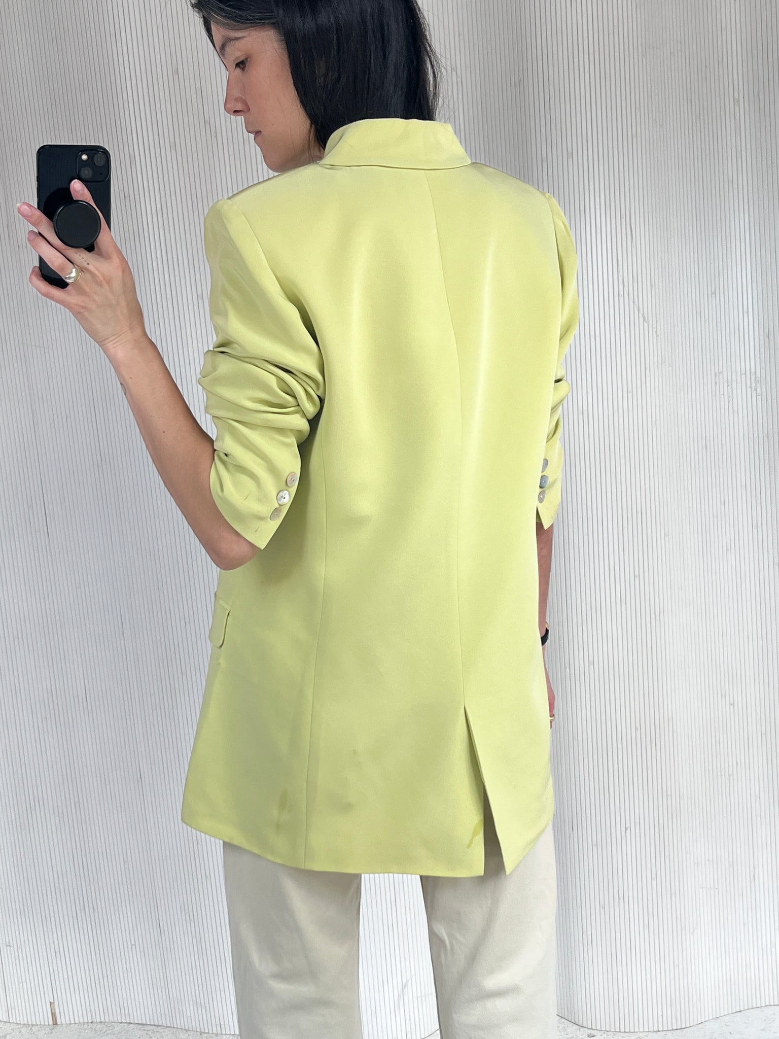 Madison Studio Celadon silk oversized blazer