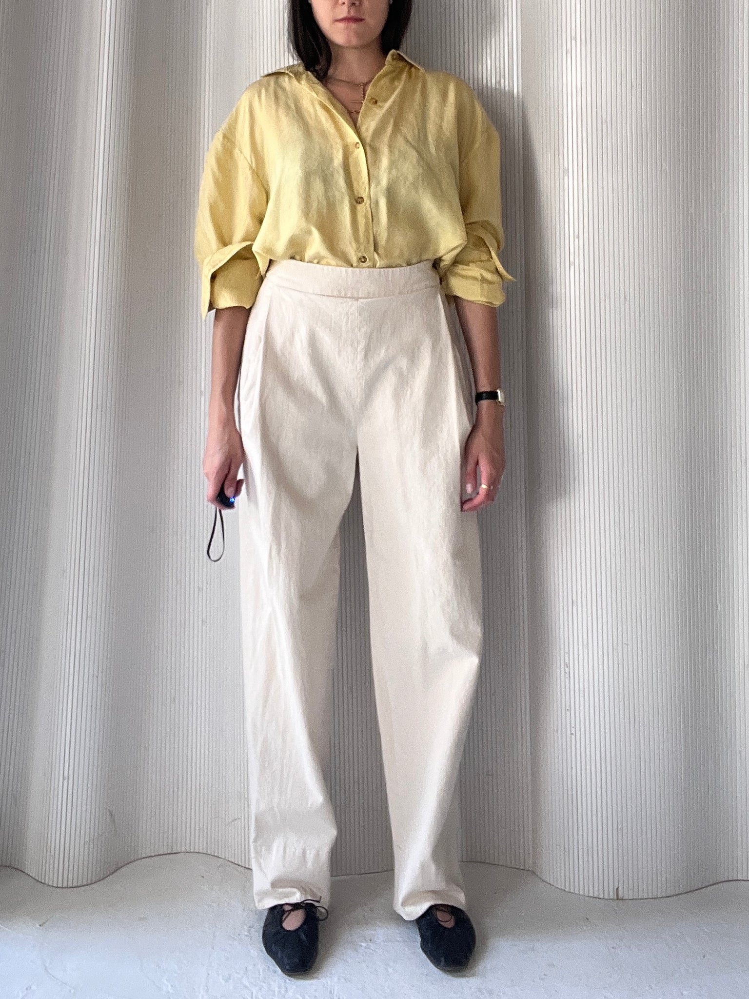 cream wide leg pant