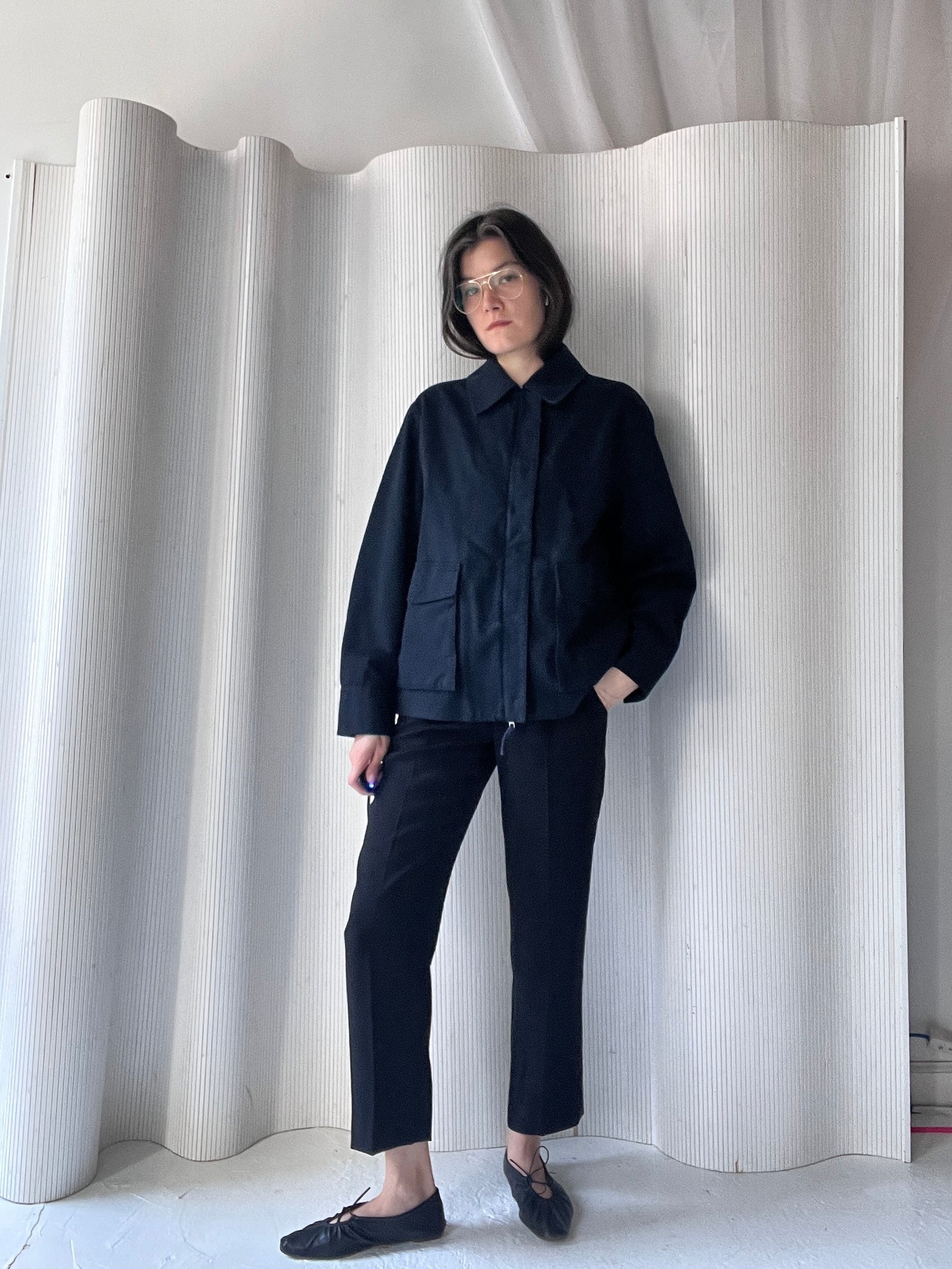 cotton navy workwear jacket