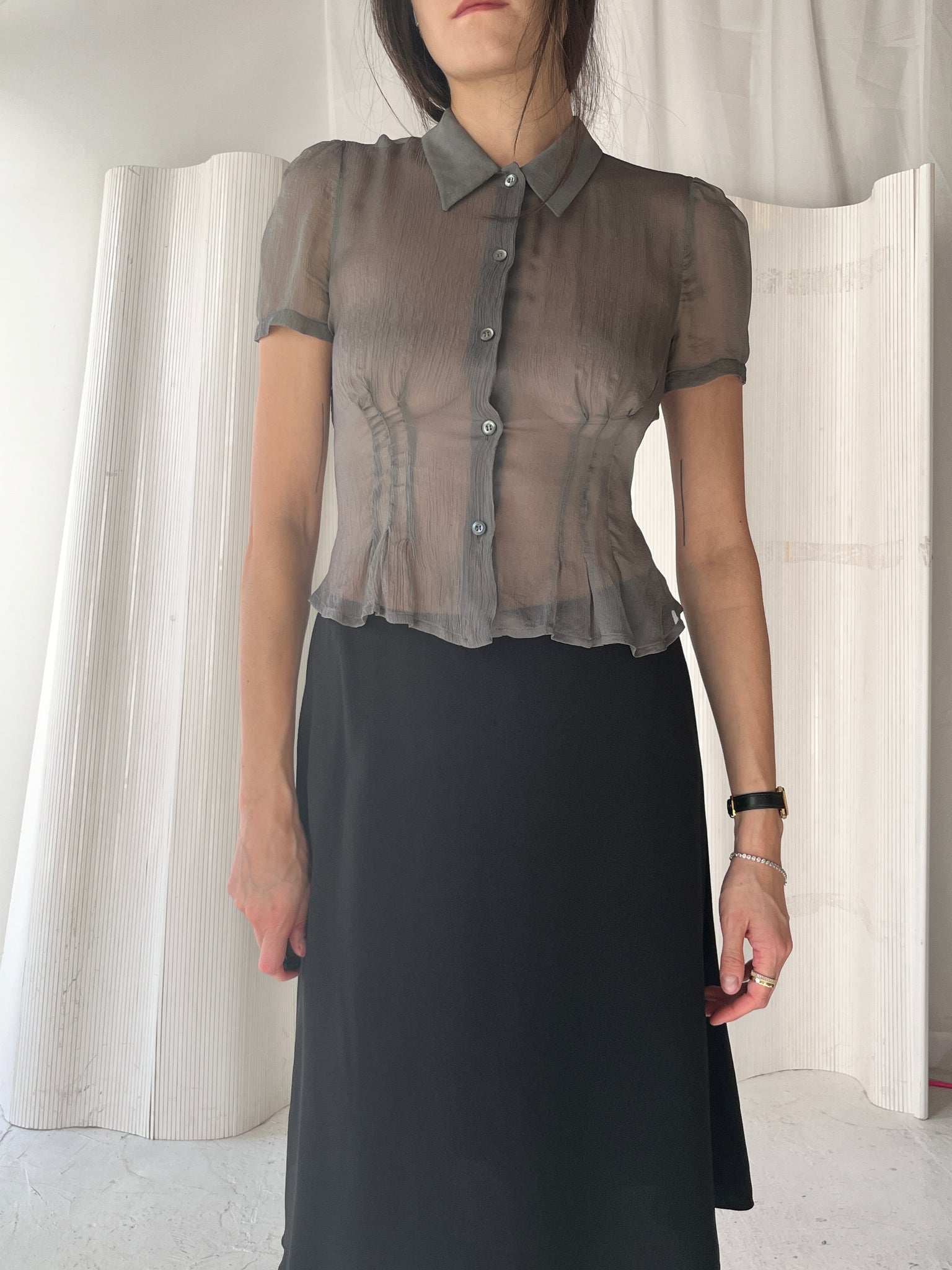 Prada Sheer Button Down