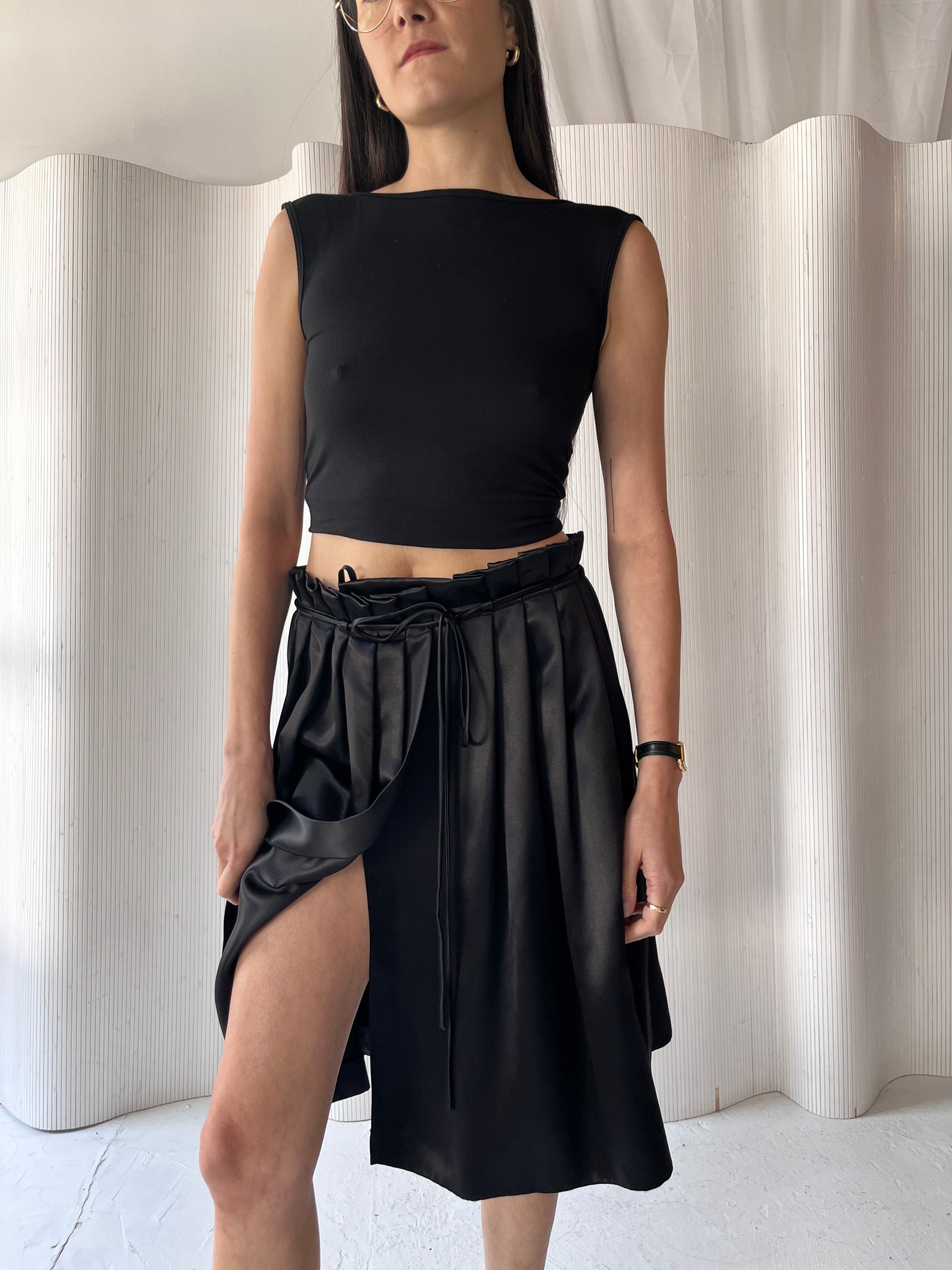 Plein Sud 2000s Black Pleated Skirt