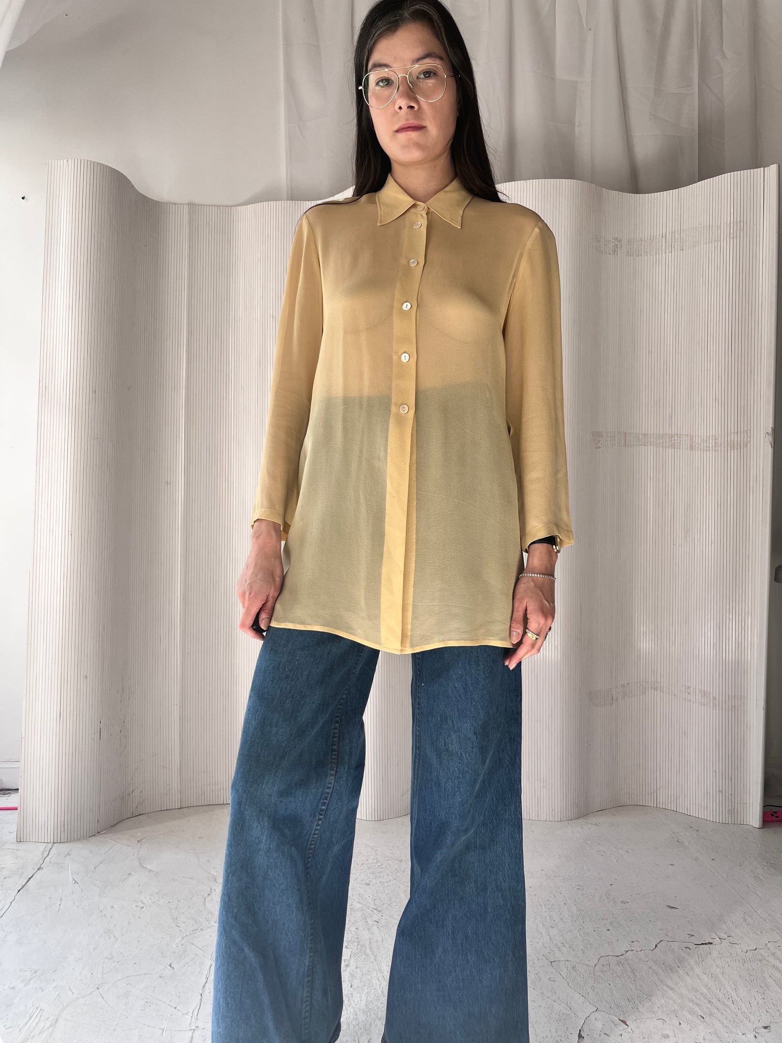 Butter Sheer Silk Blouse