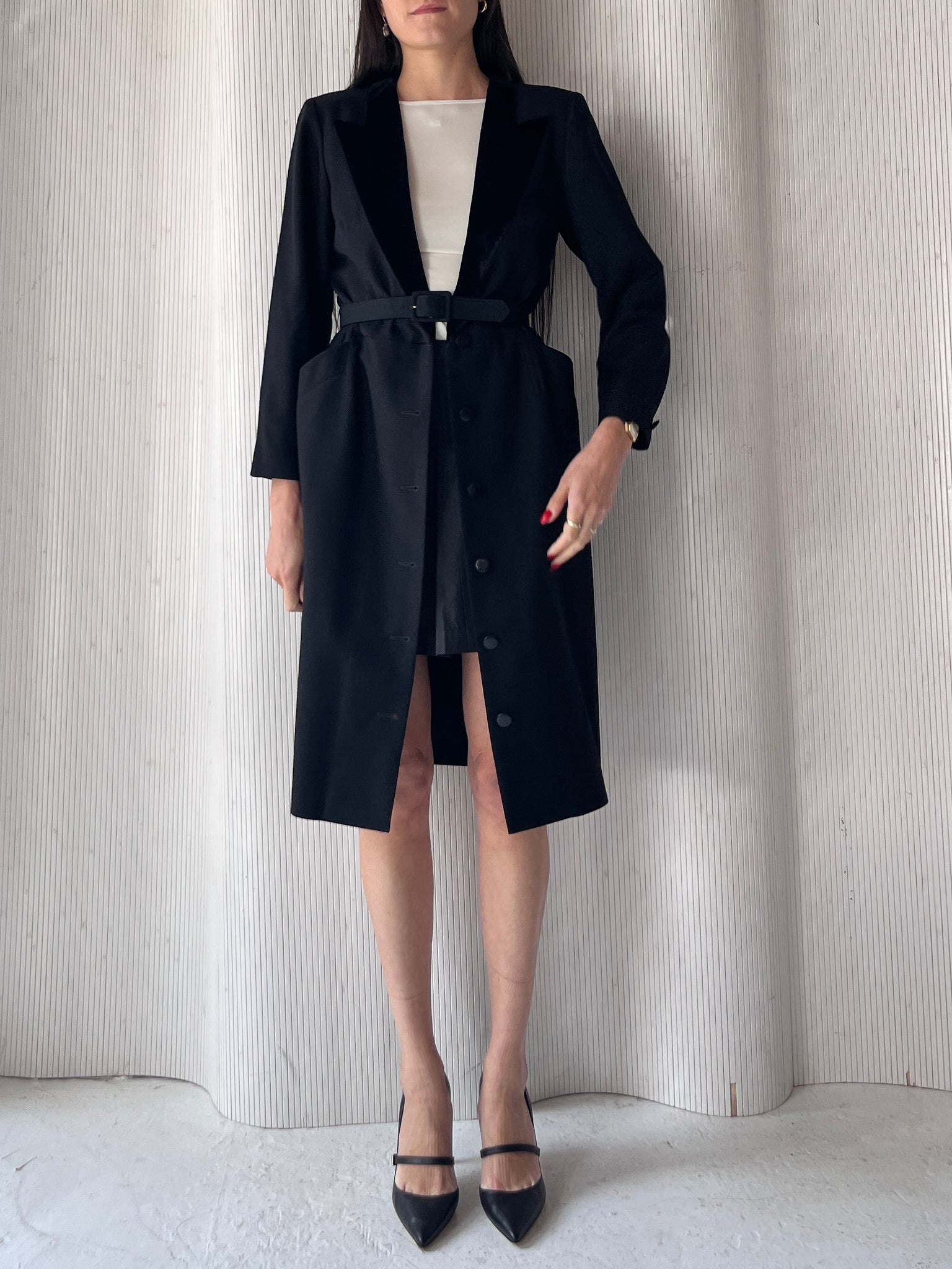 Dior Black Wool Belted Dress RTV