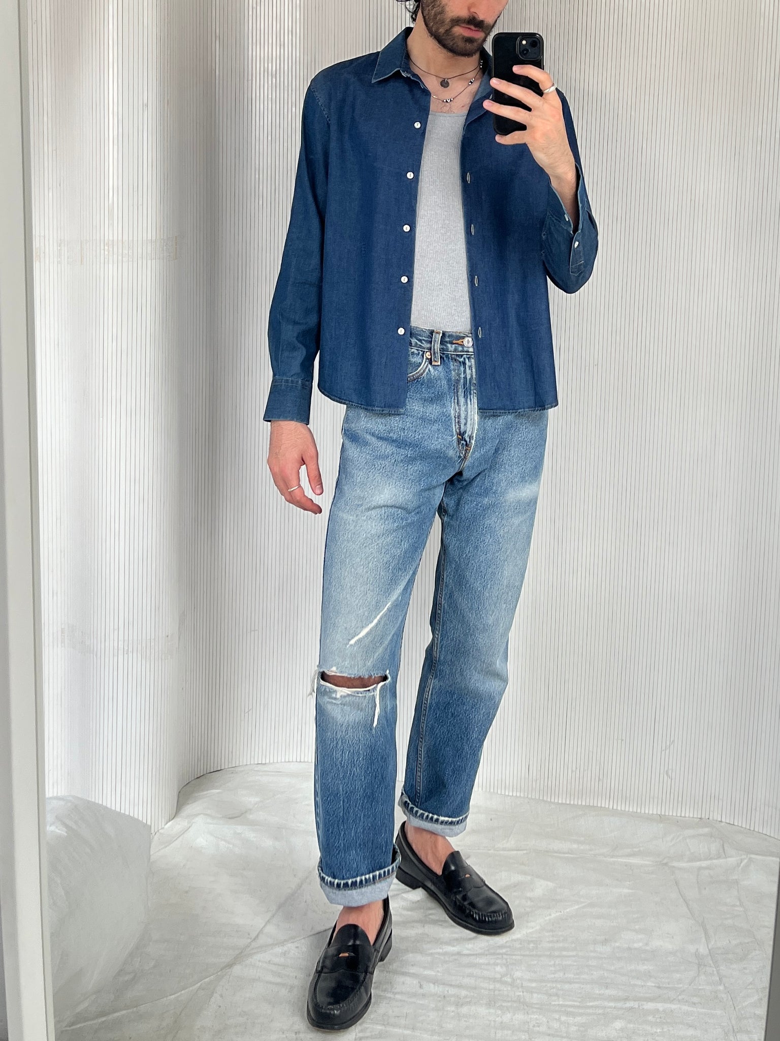 Sessei denim chambray shirt