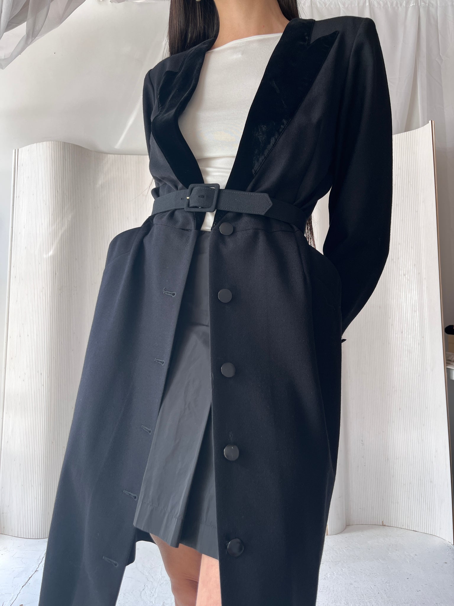 Dior Black Wool Belted Dress RTV