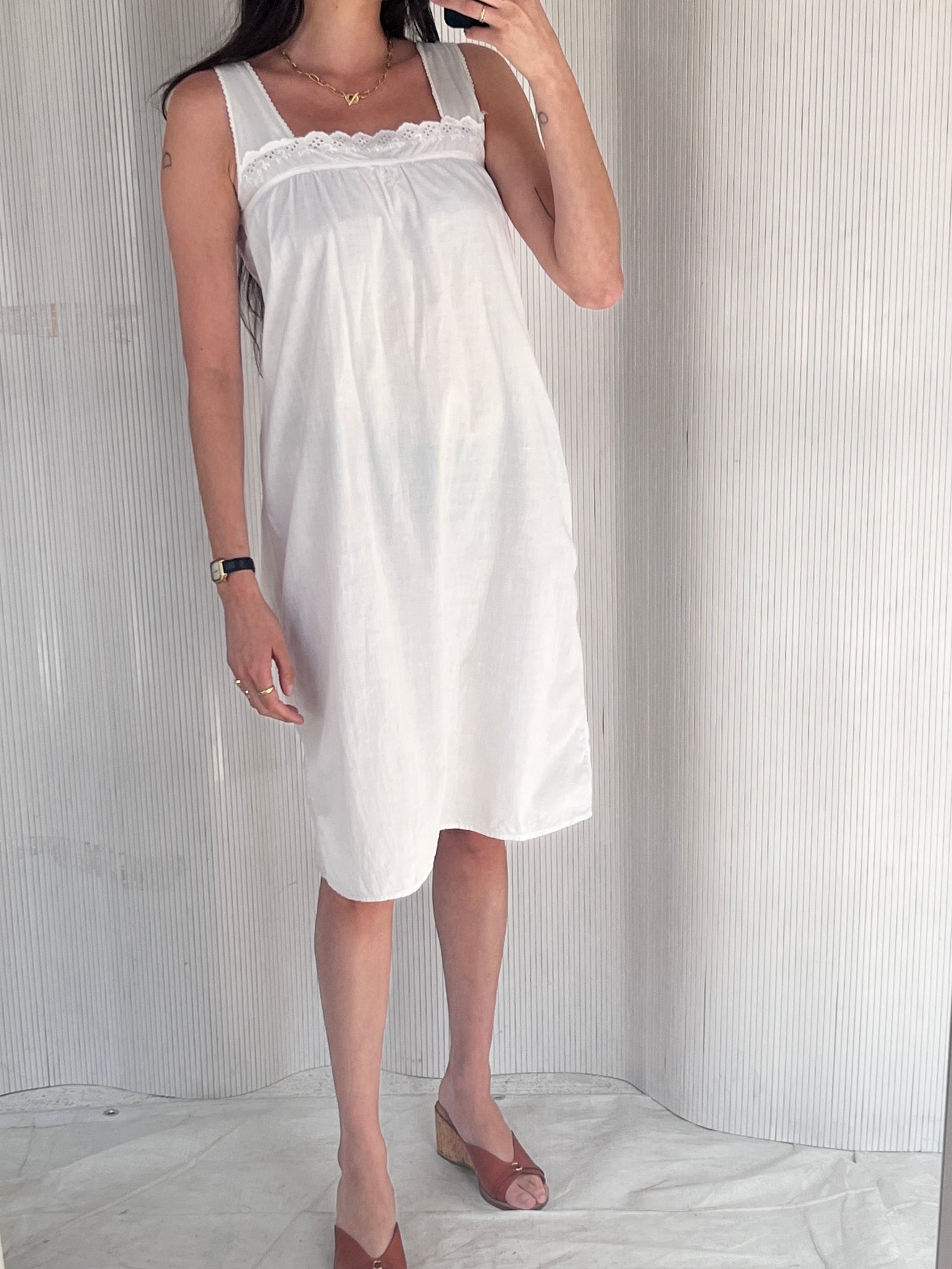 White Cotton Nightgown, S