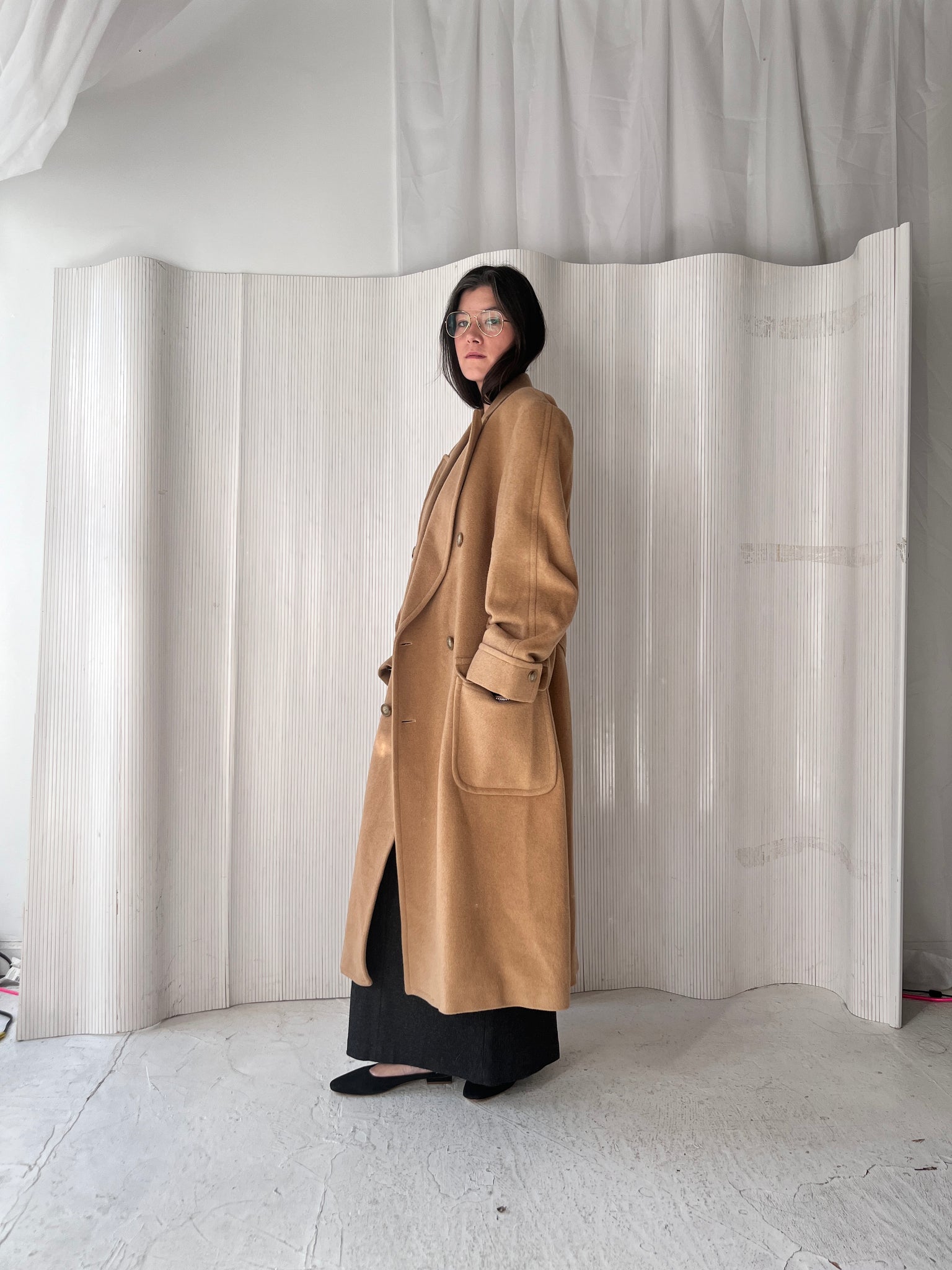 Vintage RL double breasted camel hair coat