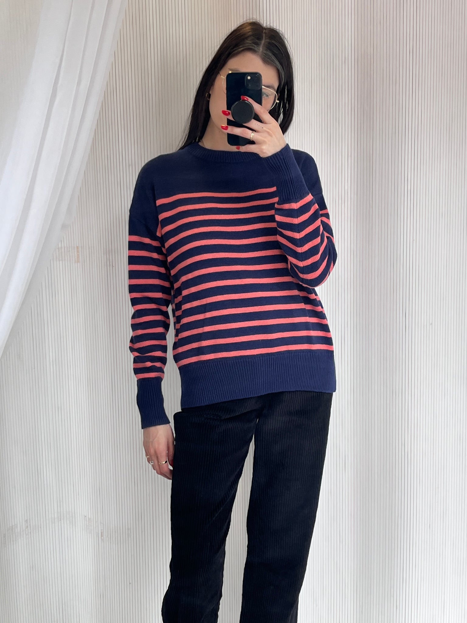 Striped cotton sweater