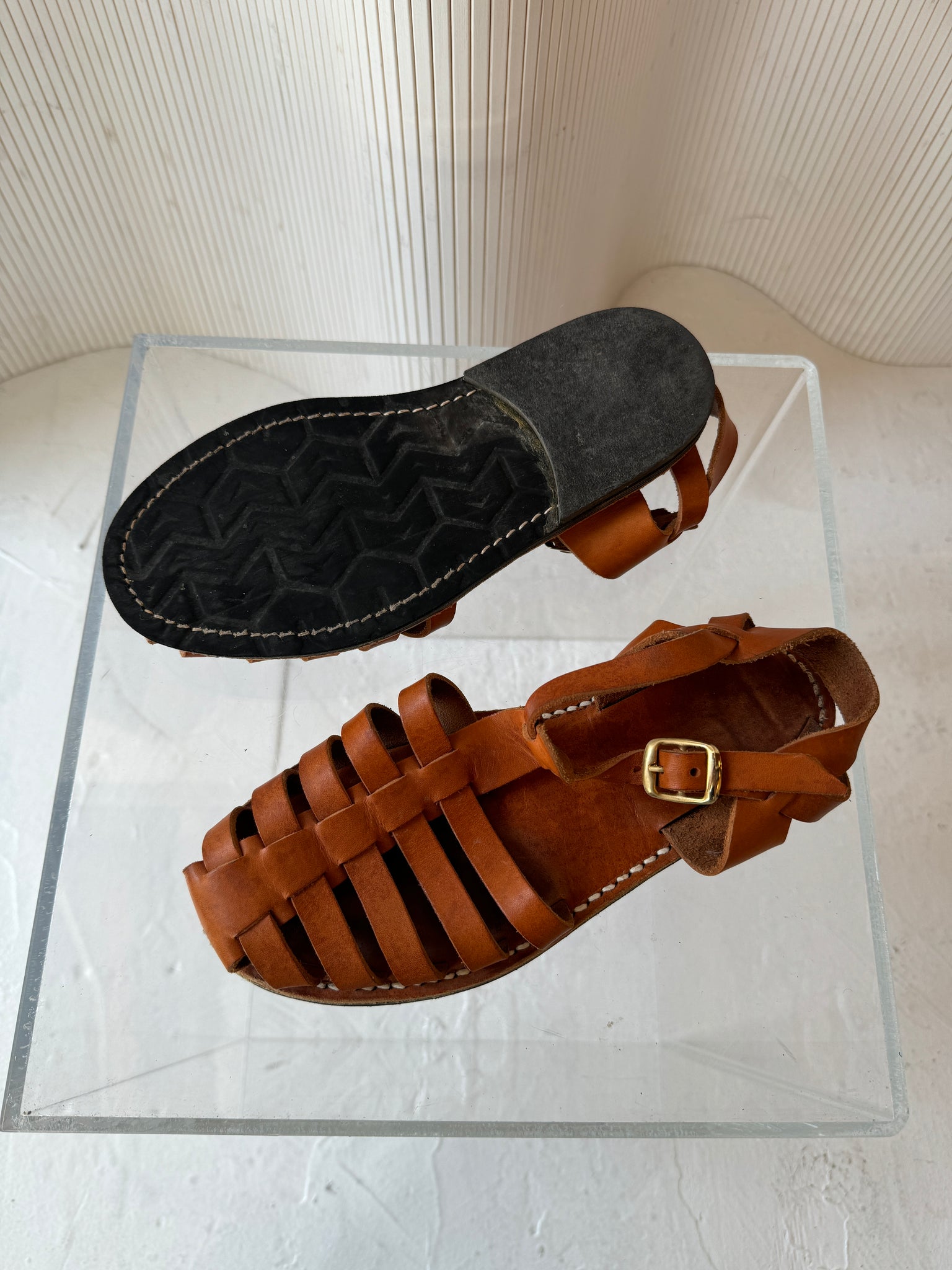 Handmade brown leather sandal