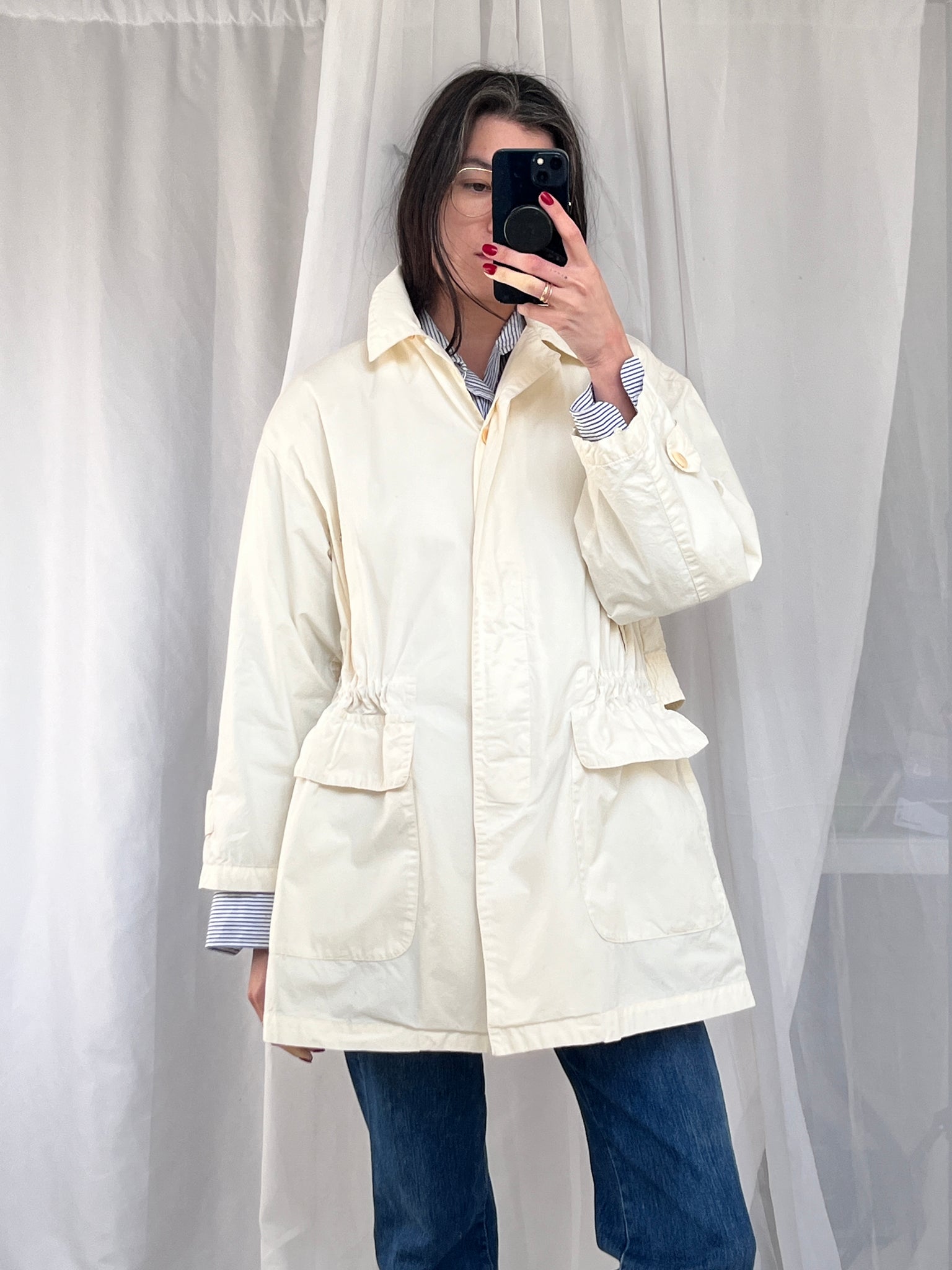 Burberry Cream Duffel Coat