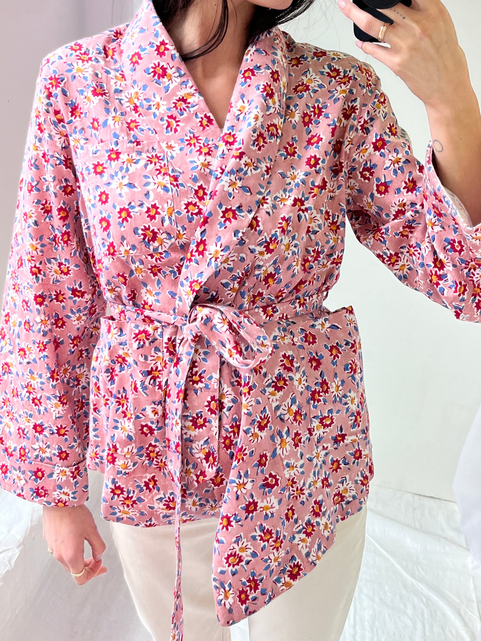 bliss & mischief floral robe jacket