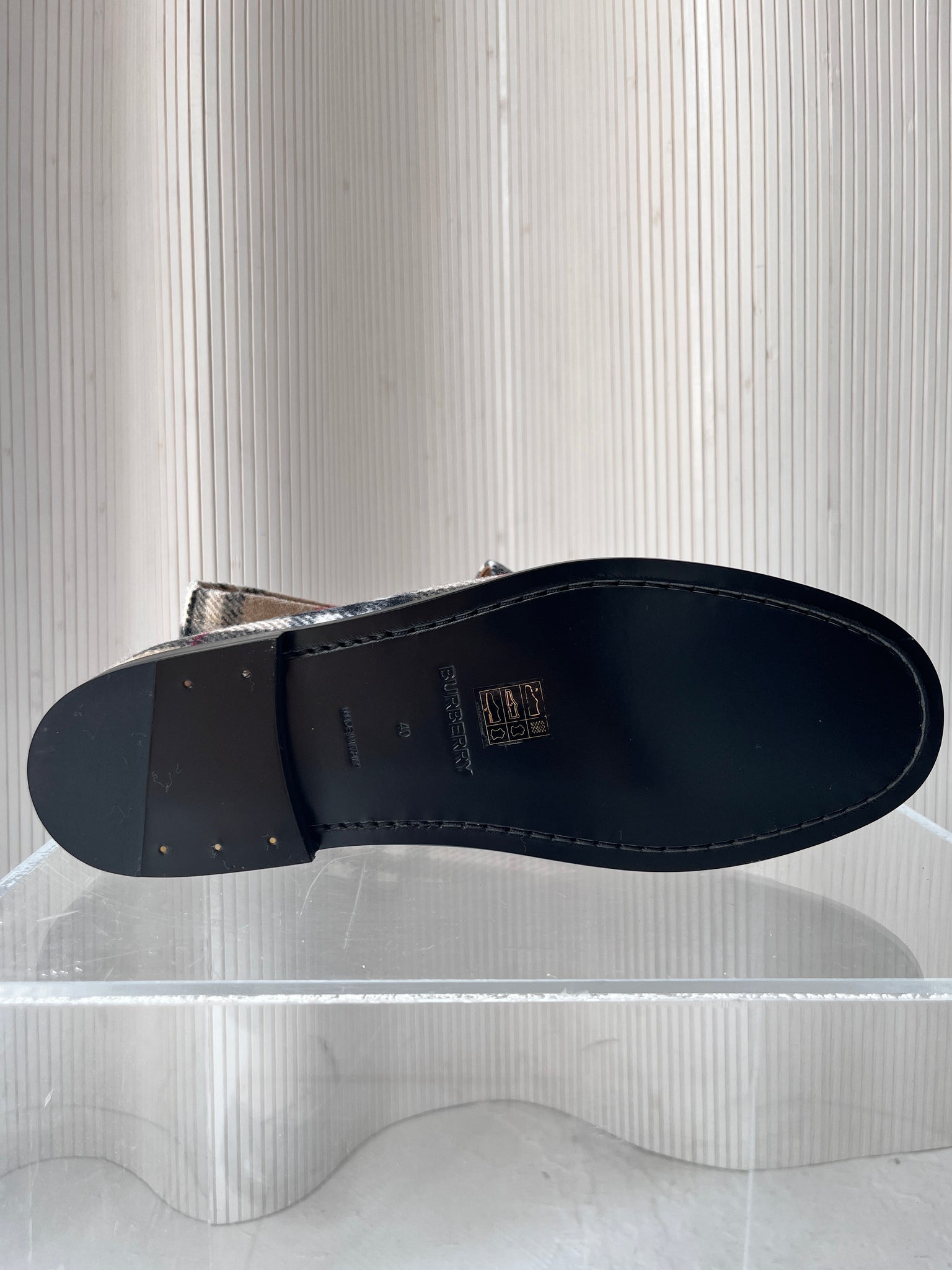 Burberry felt check loafer