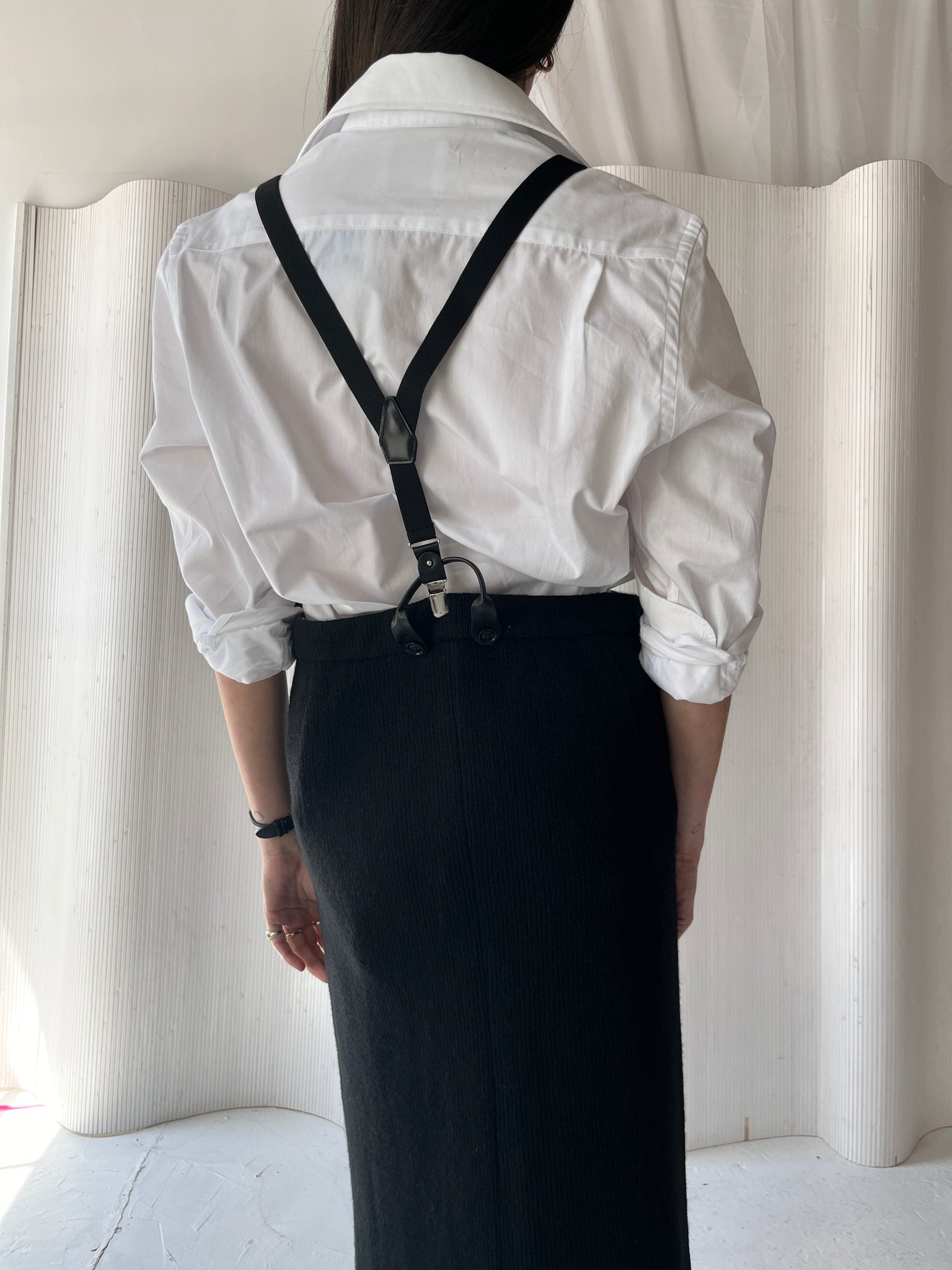 Y’s Yohji Yamamoto suspenders skirt