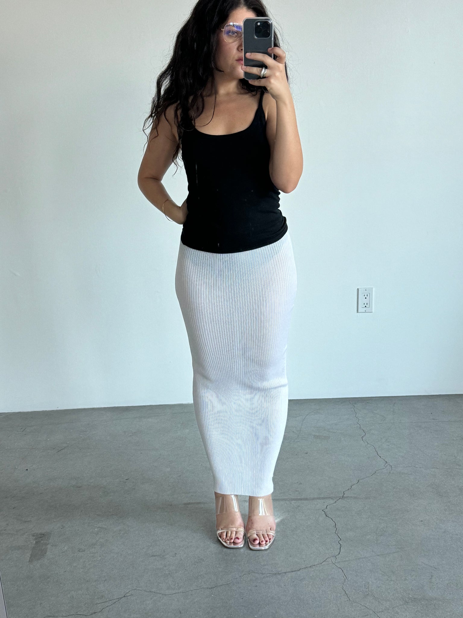 White Pleated Skirt