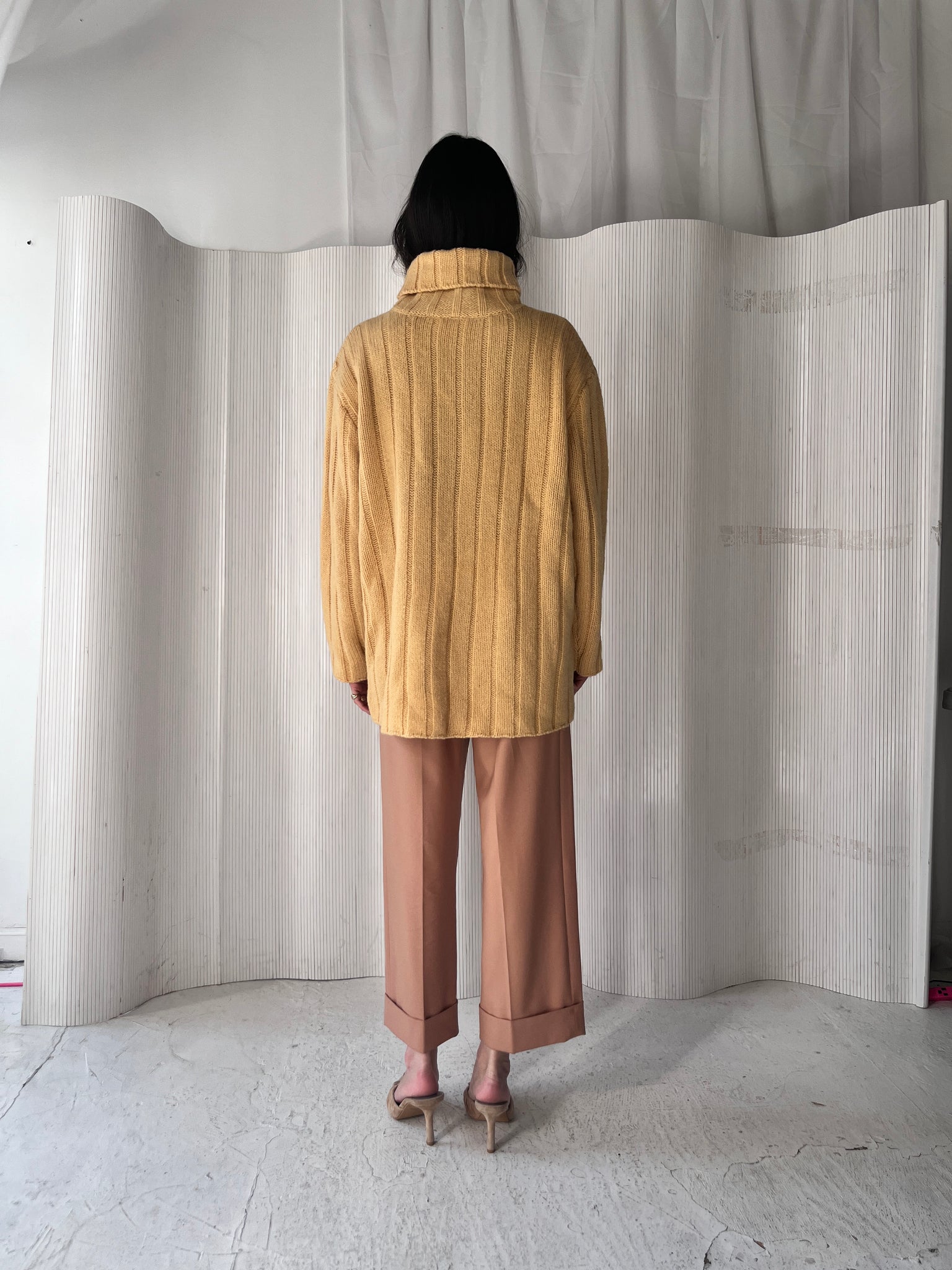 Vintage Yellow Wool Turtleneck