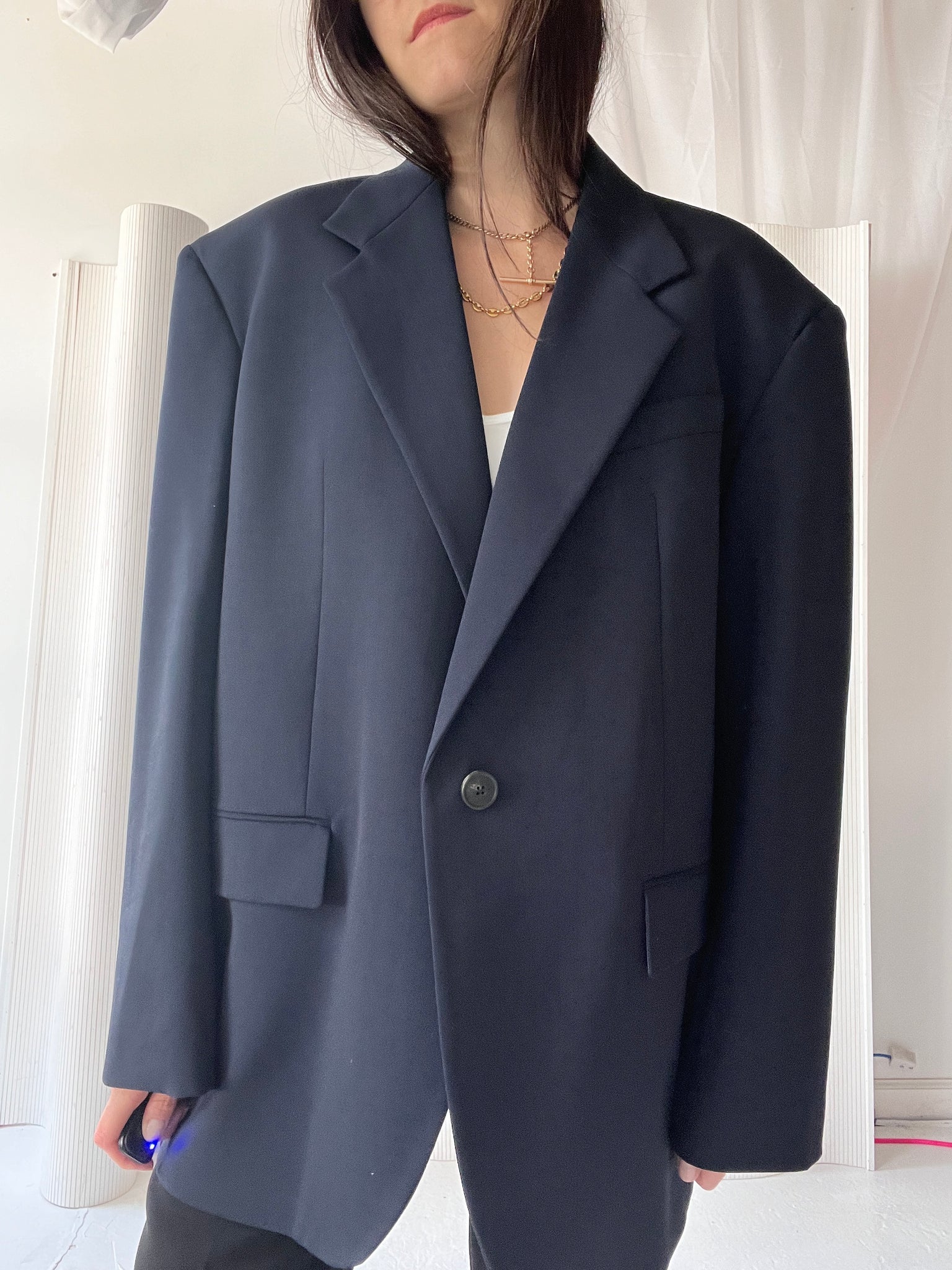 Weekend by Max Mara navy oversized blazer