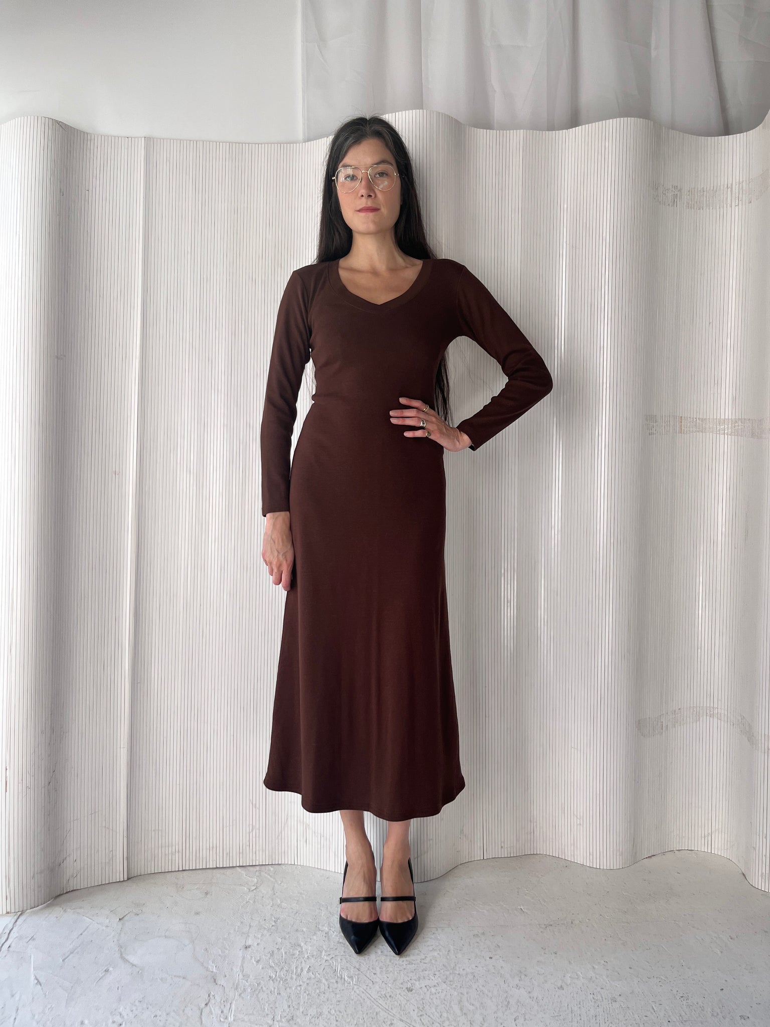 Moda International brown cotton maxi dress