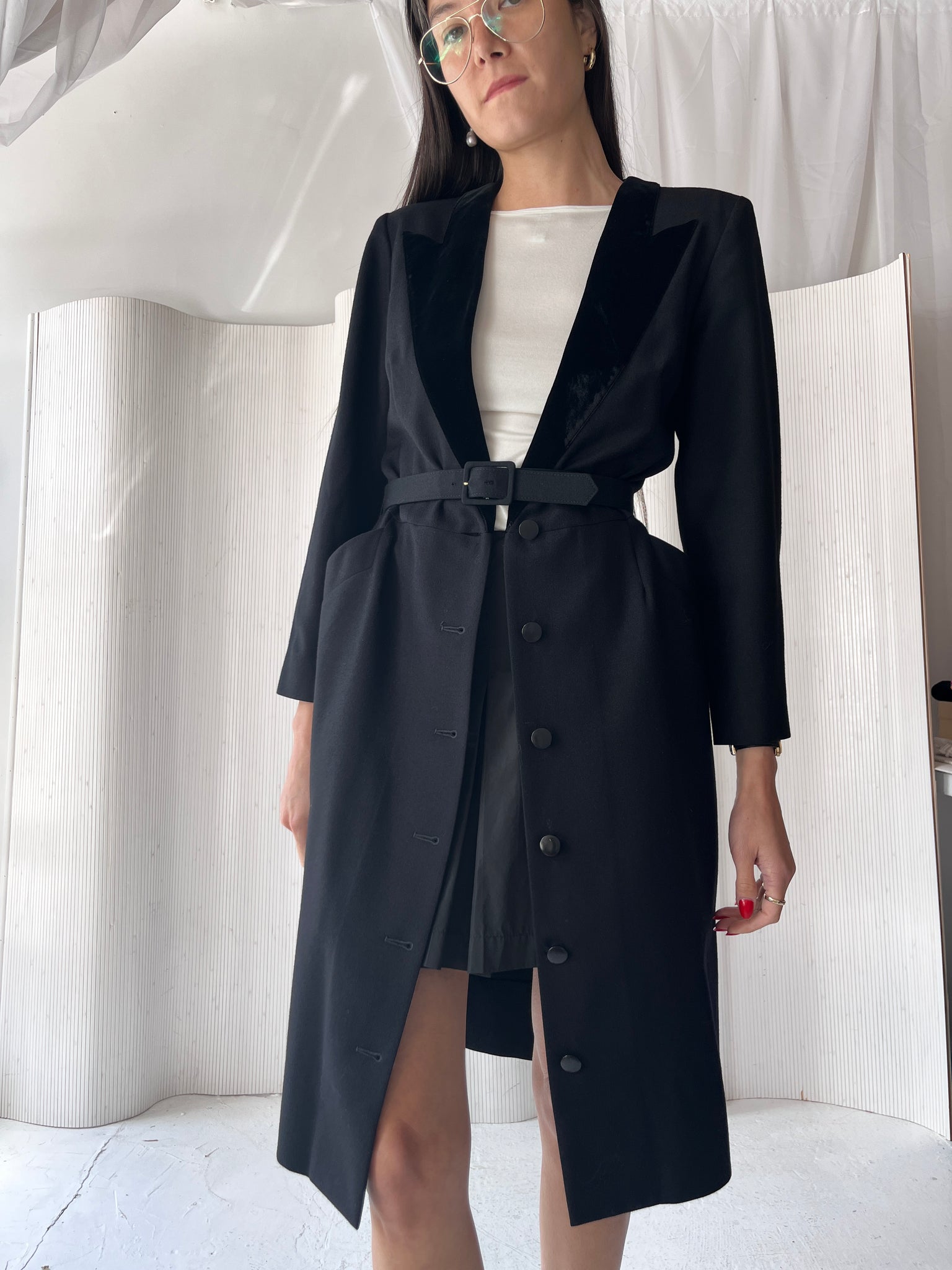 Dior Black Wool Belted Dress RTV