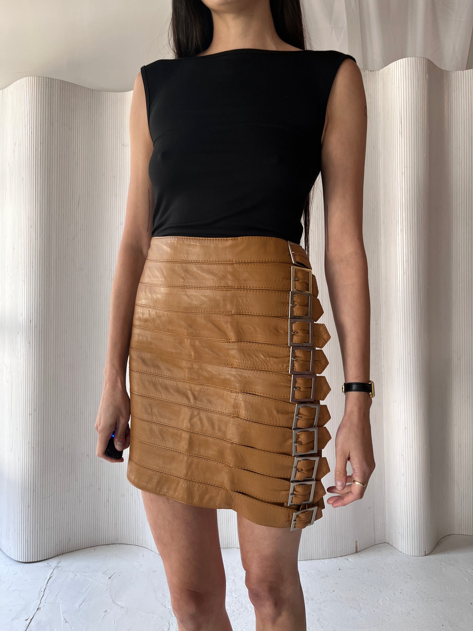 Daniel & Meyer 2000s Leather Skirt