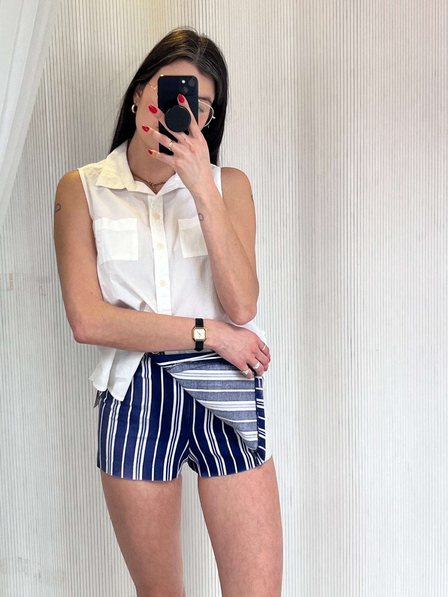 Blue Stripe Skort