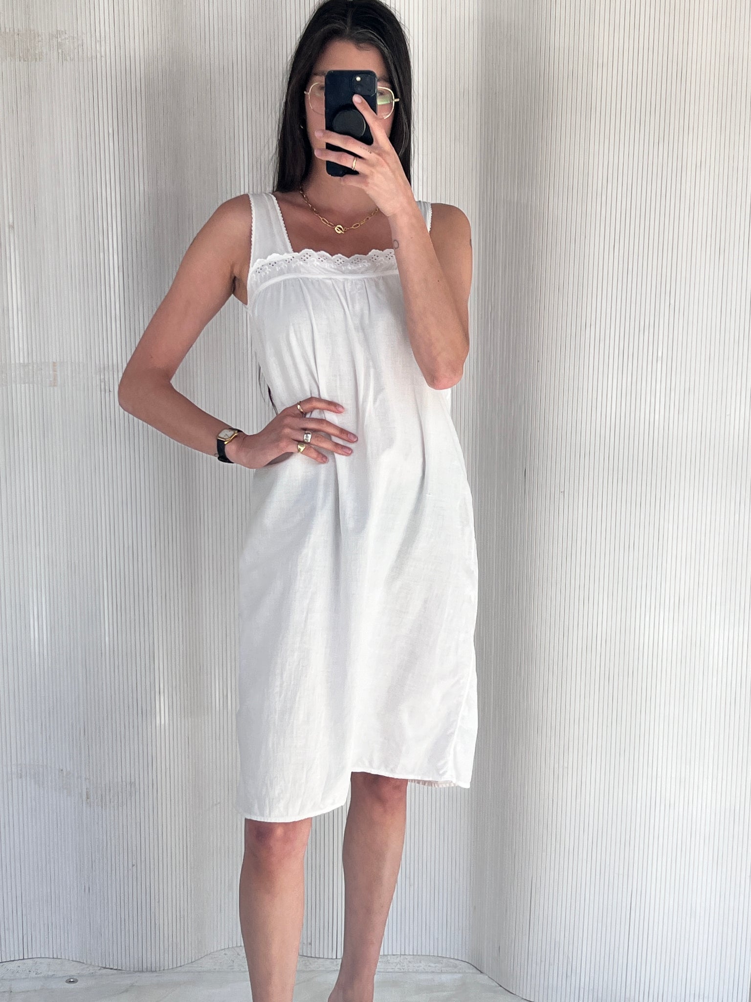 White Cotton Nightgown, S