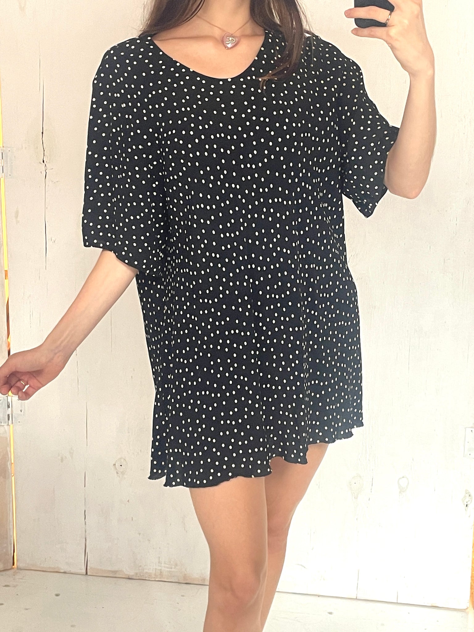 Vintage Mini Shift Polka Dot Dress