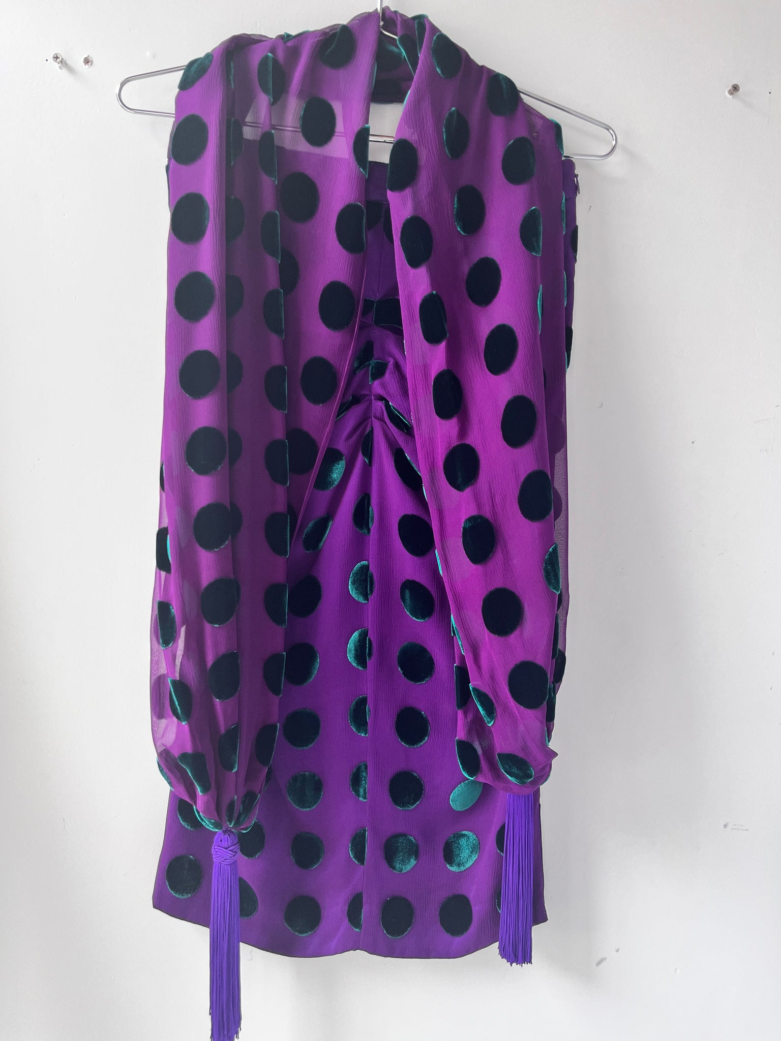 Giorgio Armani purple & green skirt & scarf set