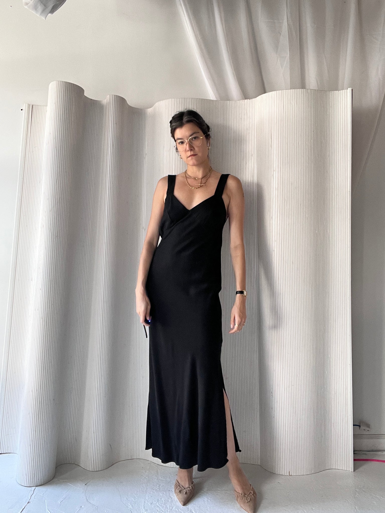 black maxi dress