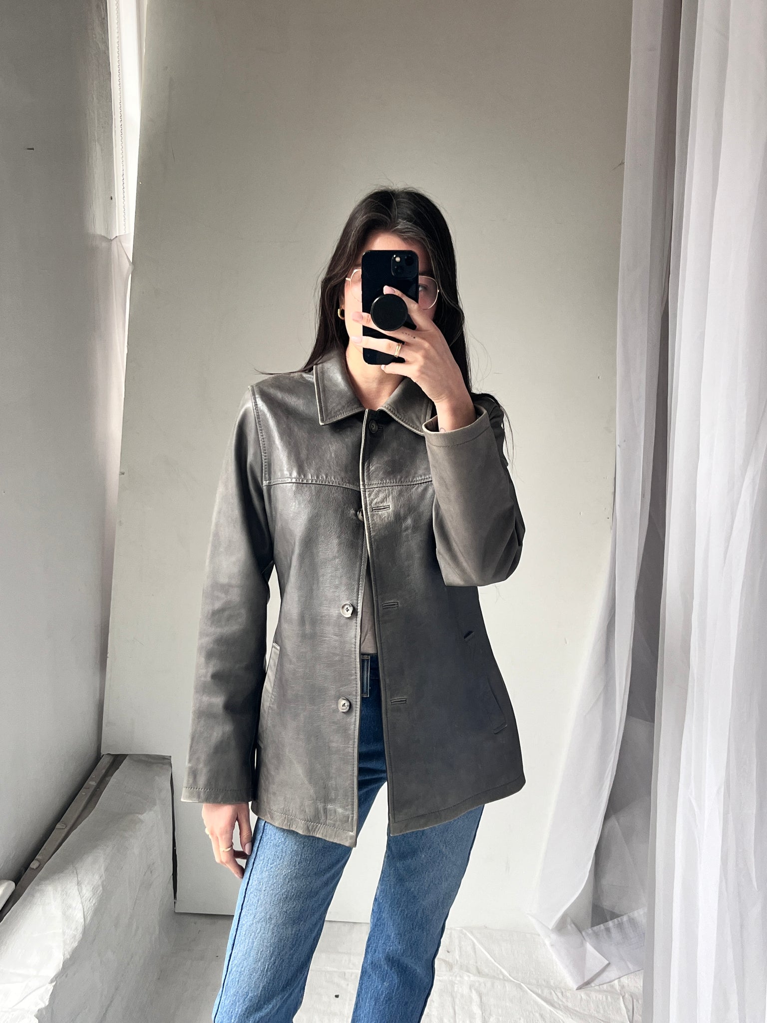 Jack Pot Gray leather jacket