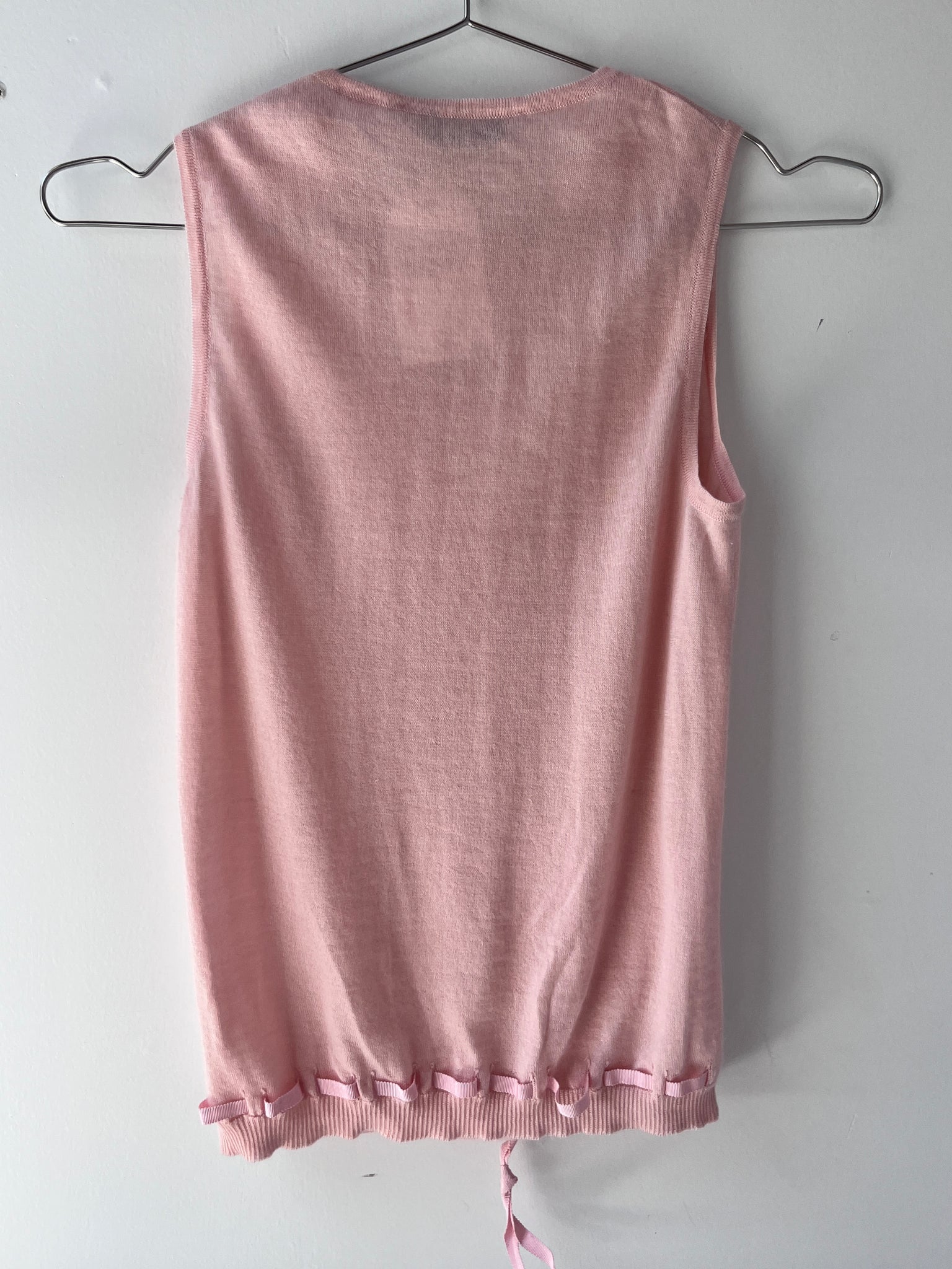 Oscar de la Renta Silk and Cashmere Pink Tank, S