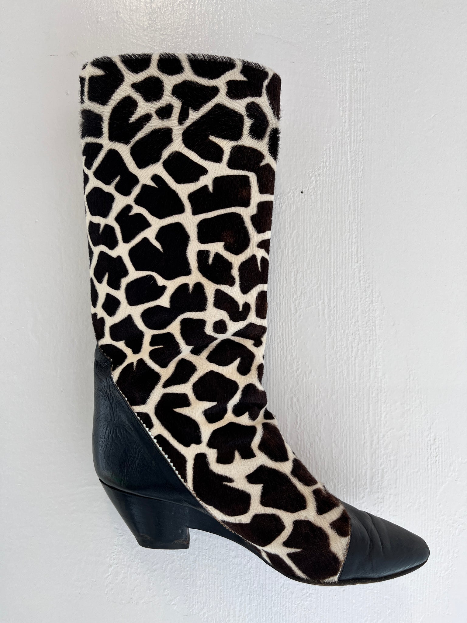 Giraffe Print pony hair boot