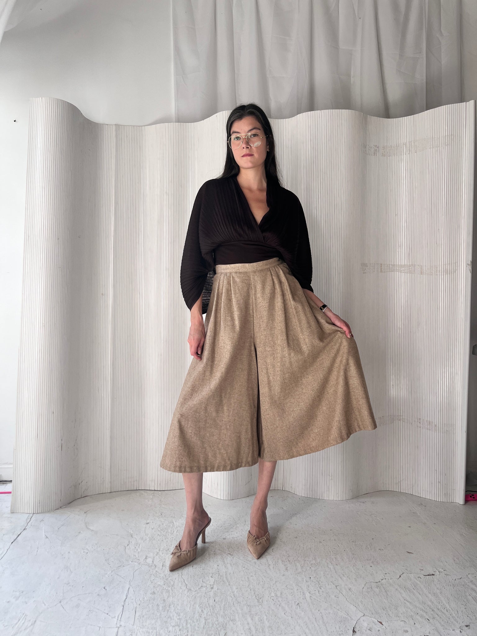 Taupe Culottes Trouser