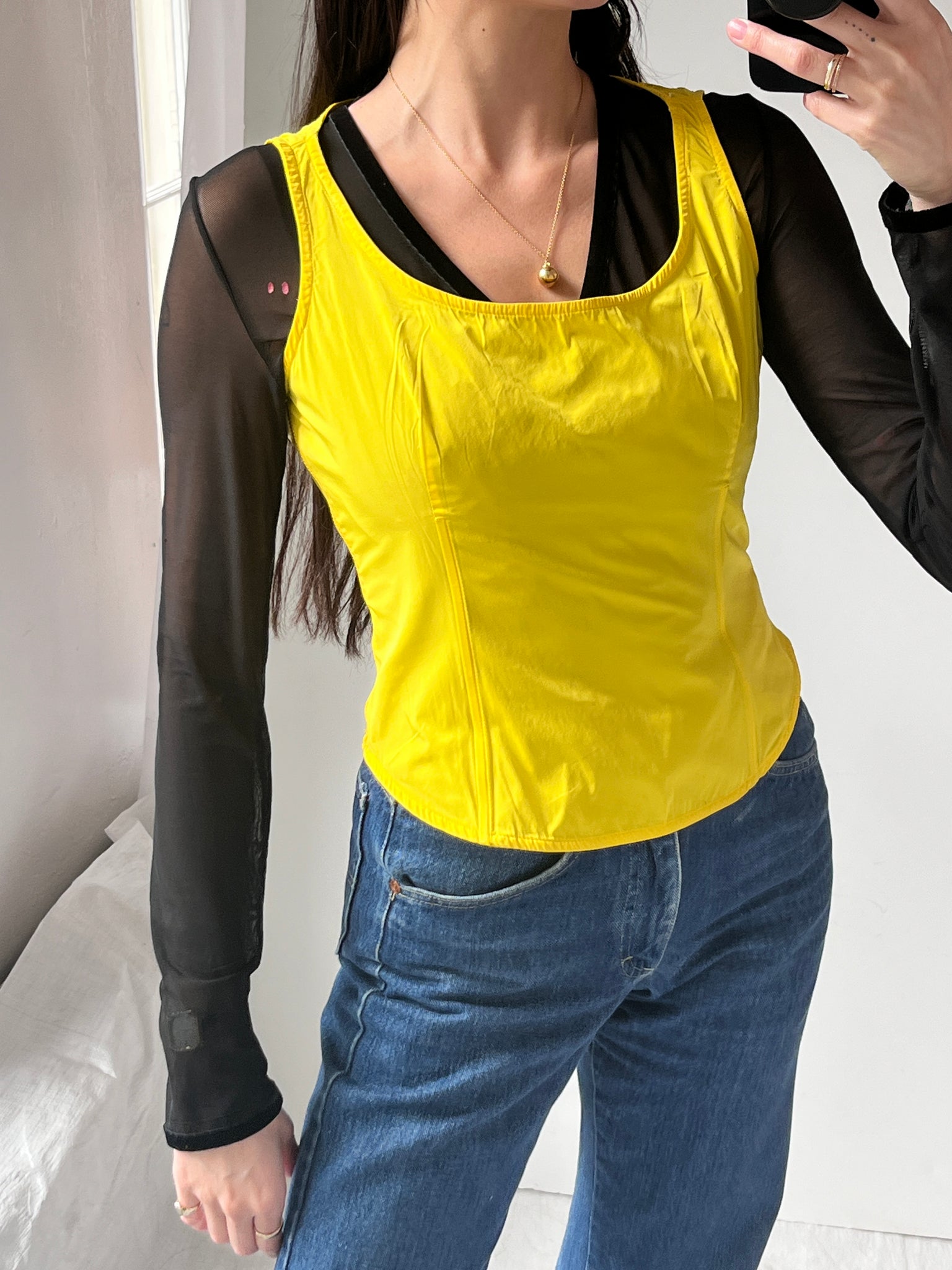 2000s Versace Yellow Top