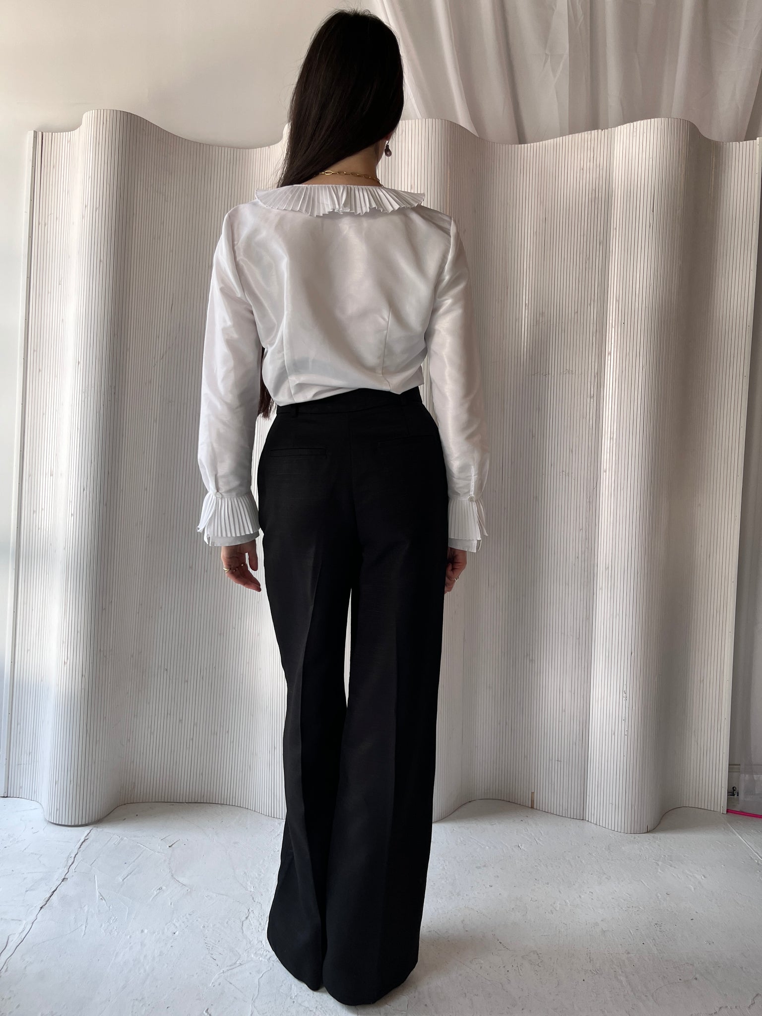 Sezane black linen pant