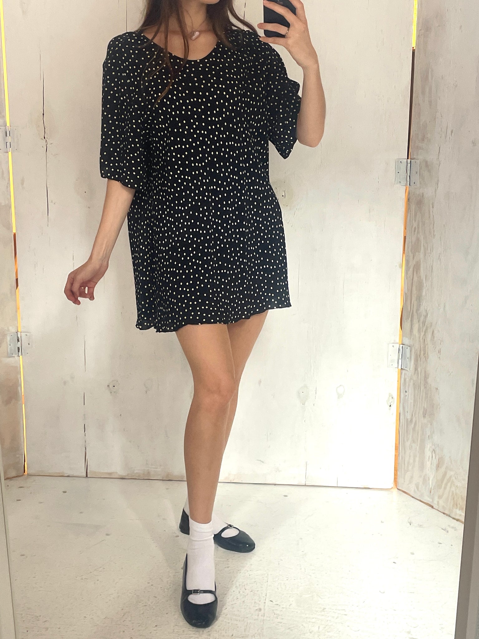 Vintage Mini Shift Polka Dot Dress