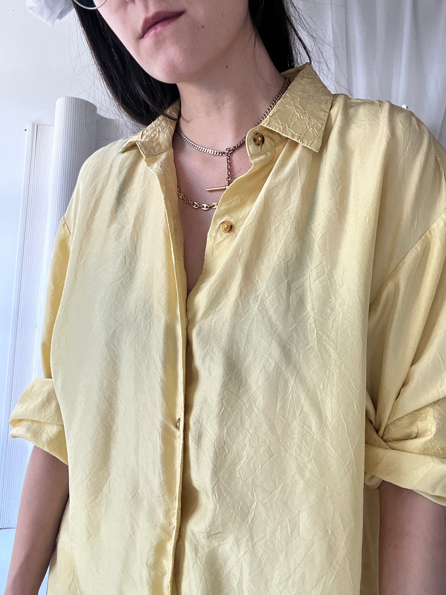 Crinkly Yellow Shirt