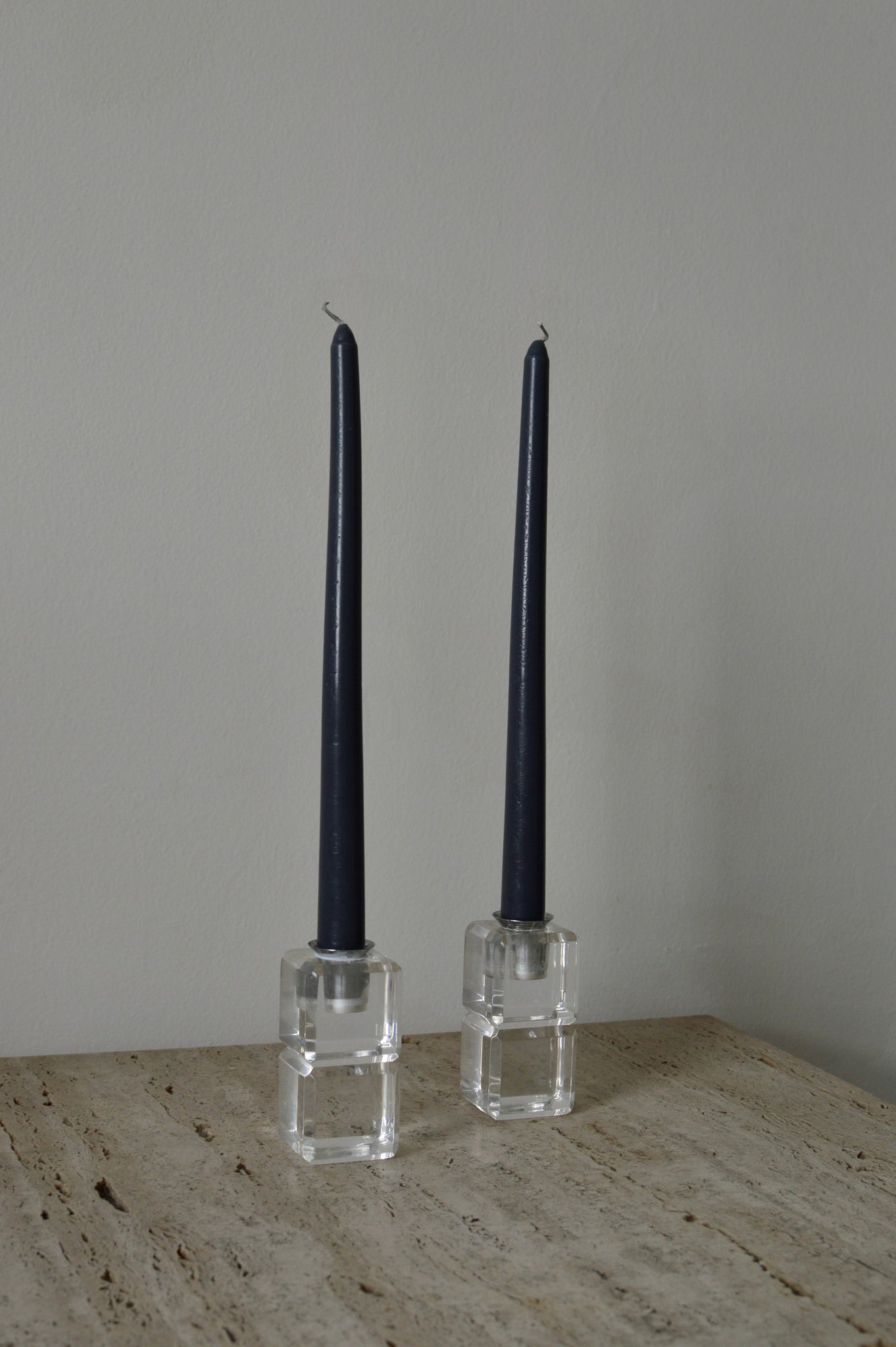 LUCITE CANDLE HOLDERS