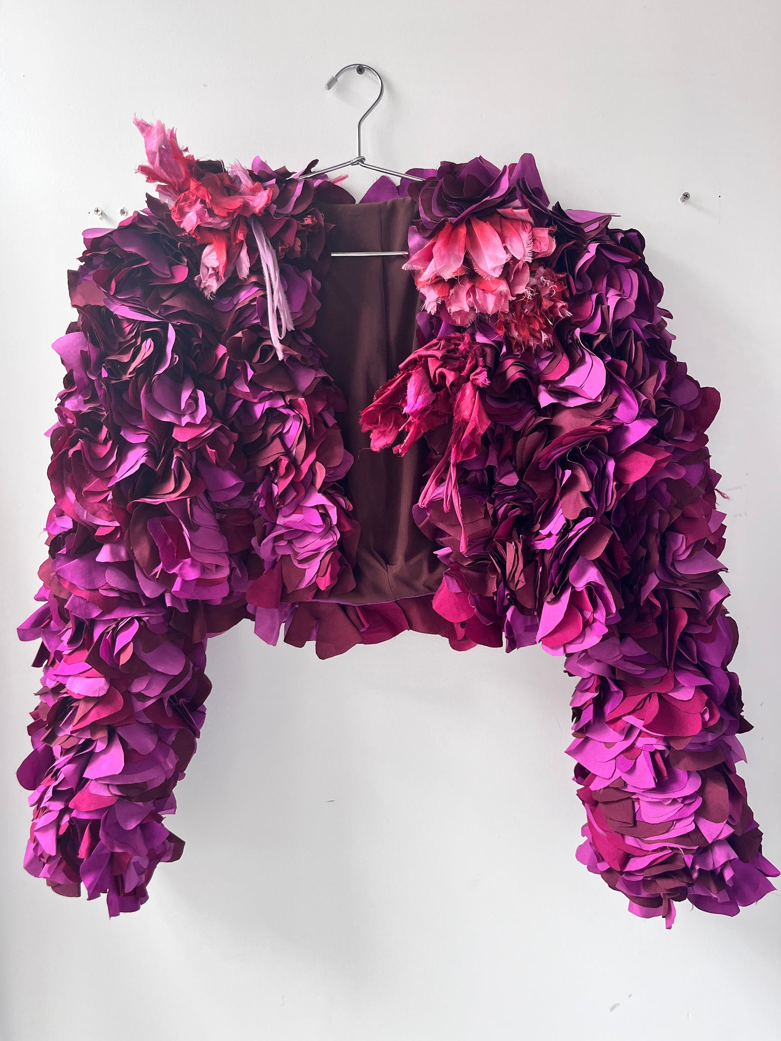 Chloe purple petal shrug