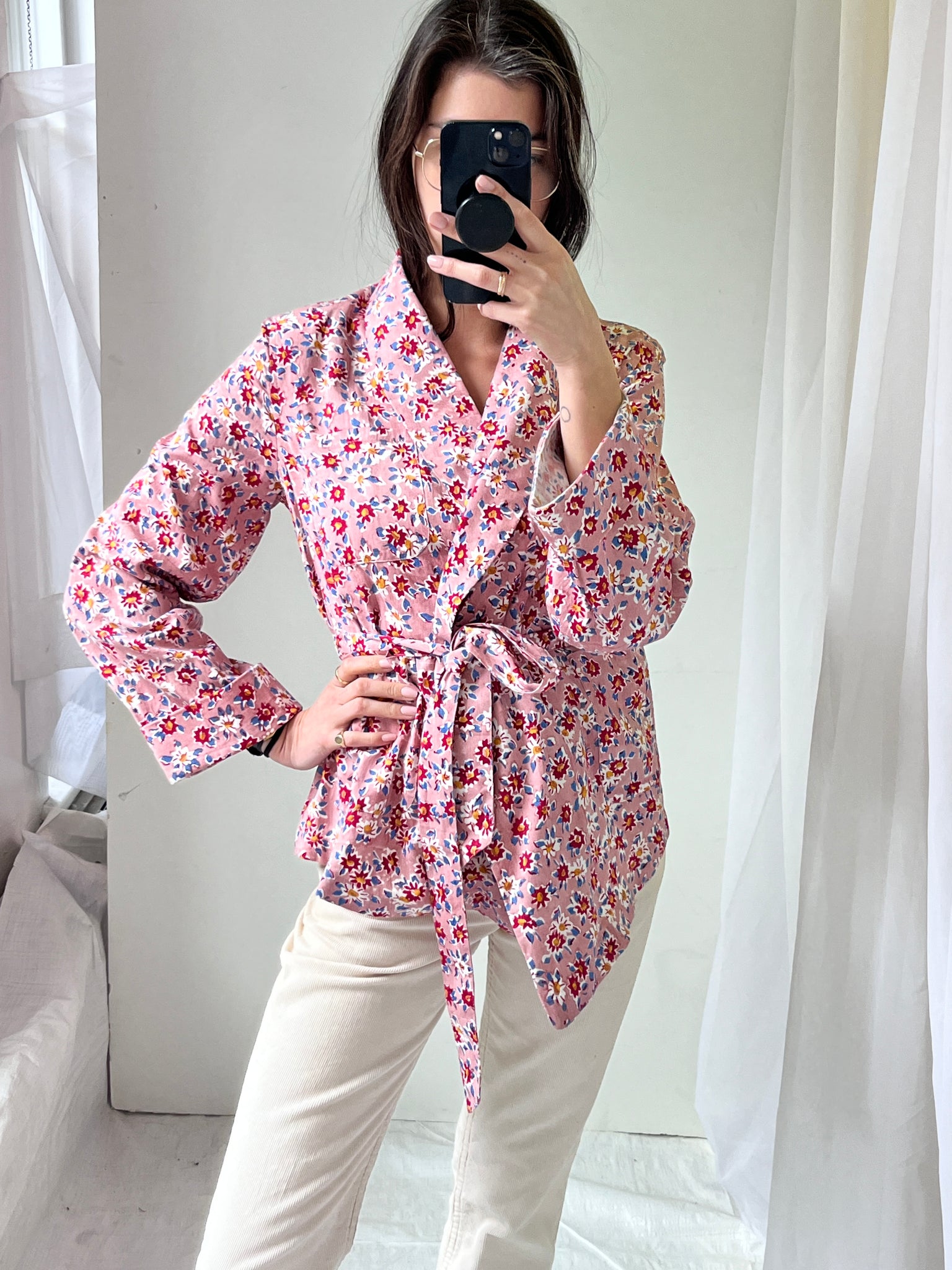 bliss & mischief floral robe jacket