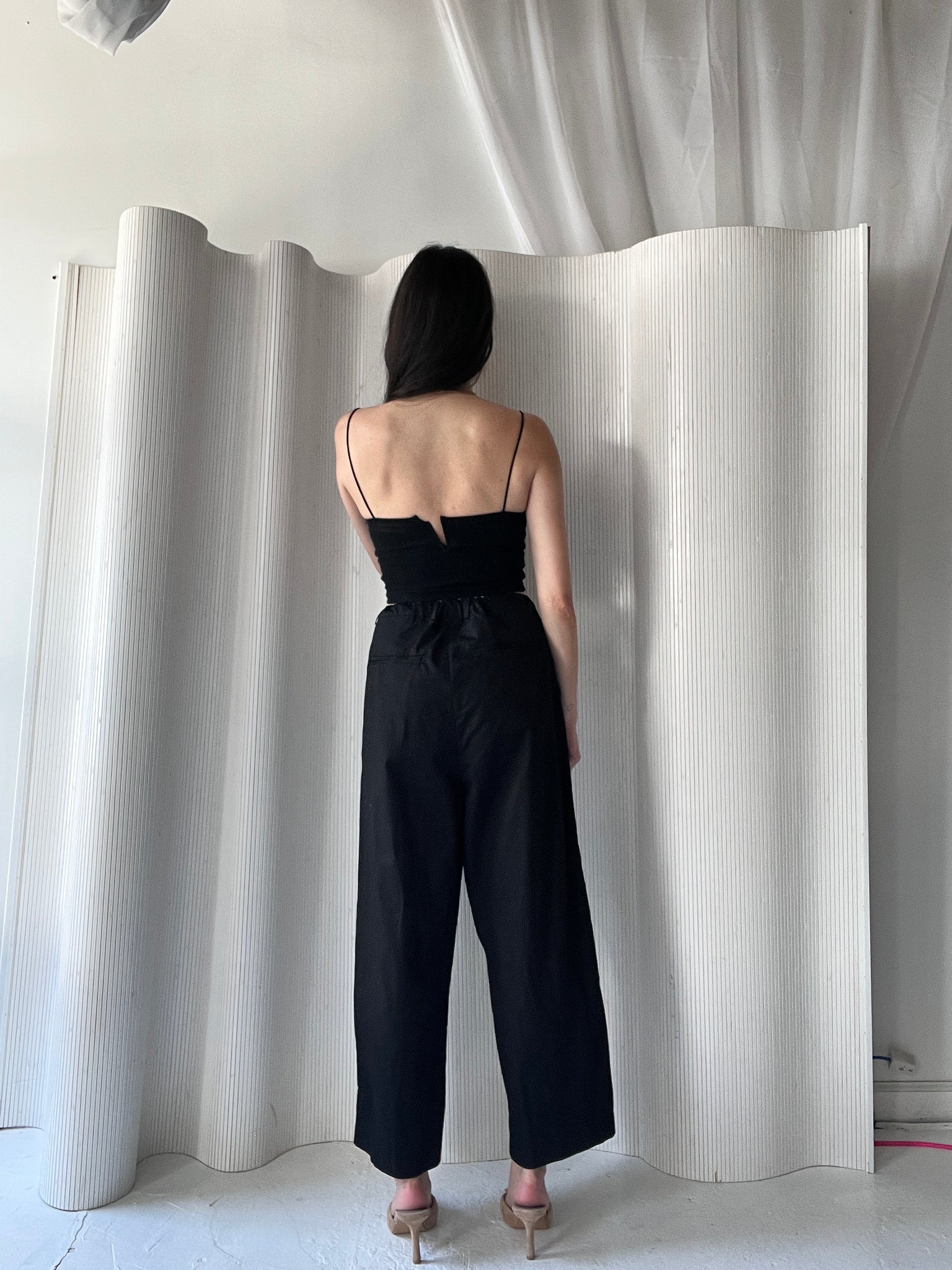 black cotton pants