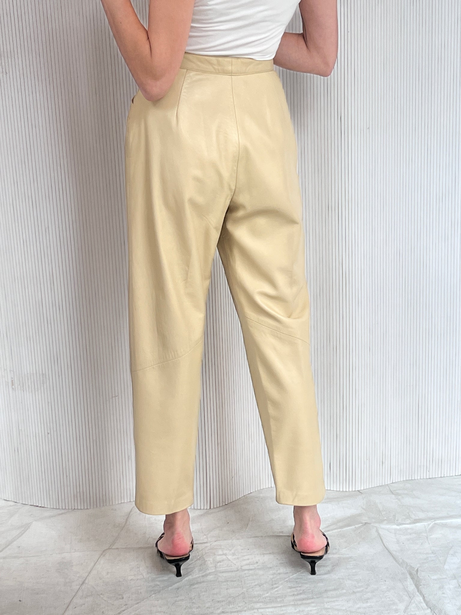 1980s Buttercream Leather Pants