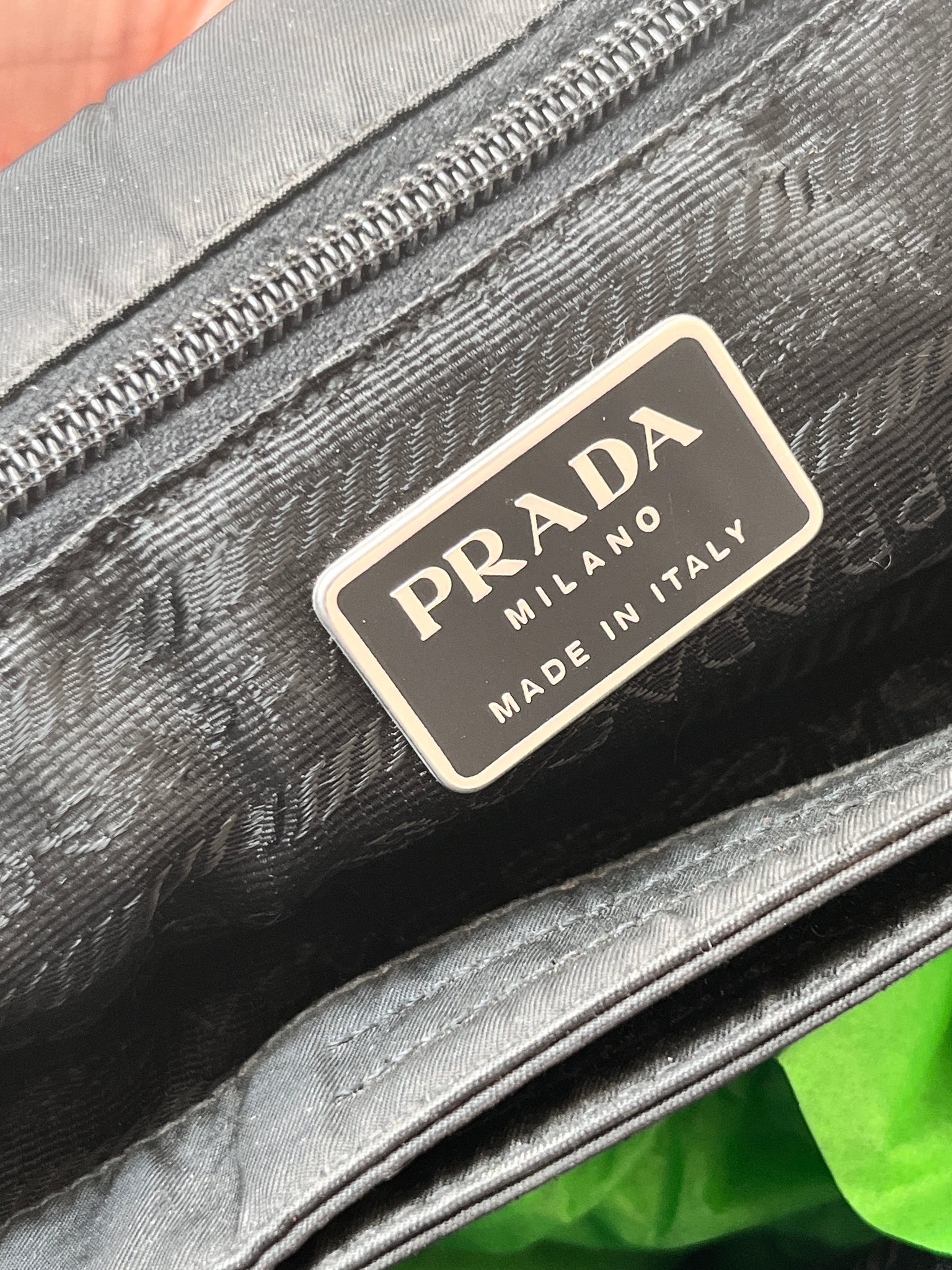 Prada nylon and lucite bag