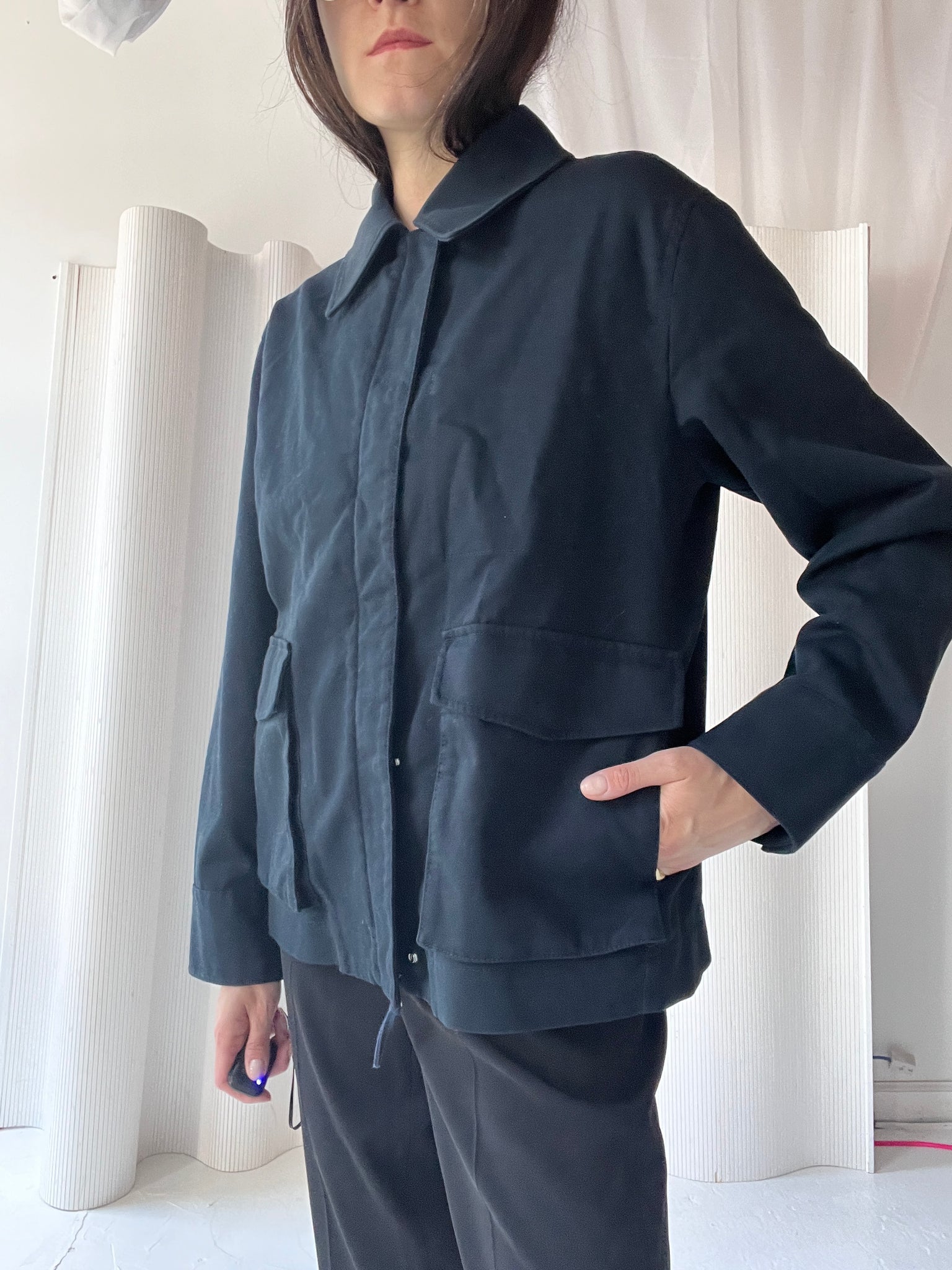 cotton navy workwear jacket