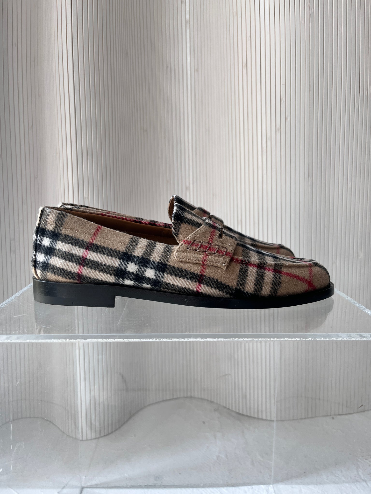 Burberry felt check loafer