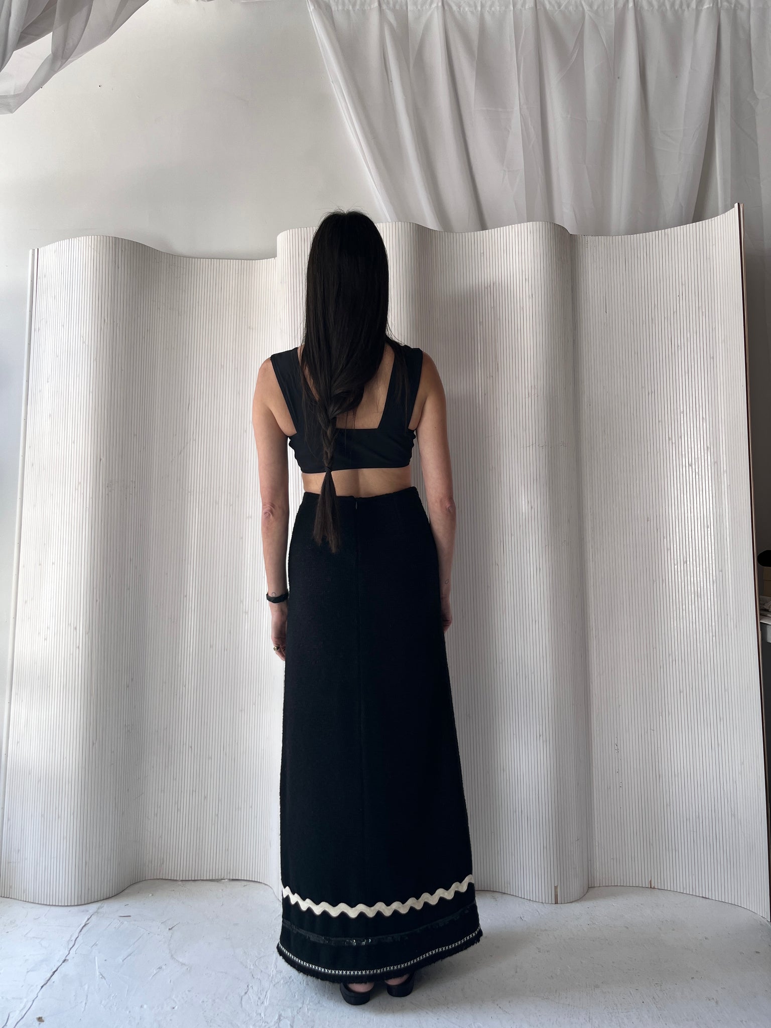 Black Wool Maxi Skirt RTV