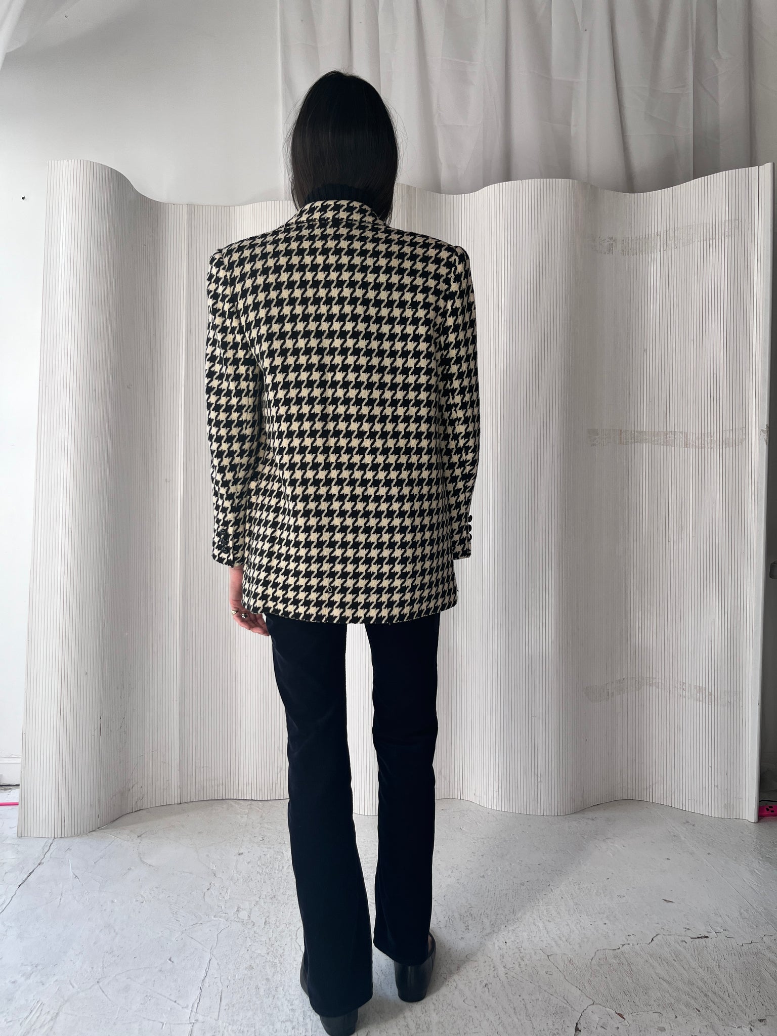 Vintage Wool Houndstooth Blazer