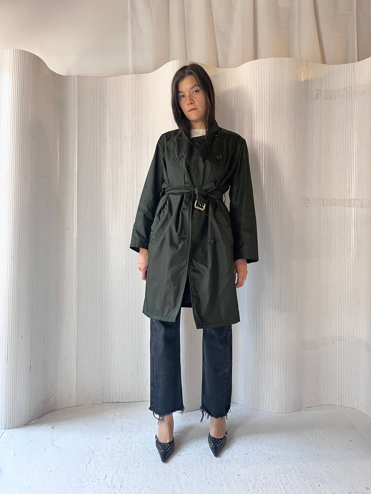 Prada Lined Nylon Belted Trench RTV