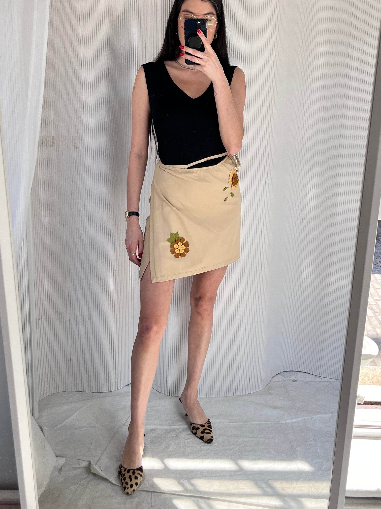 Fendi 3-D Floral Skirt