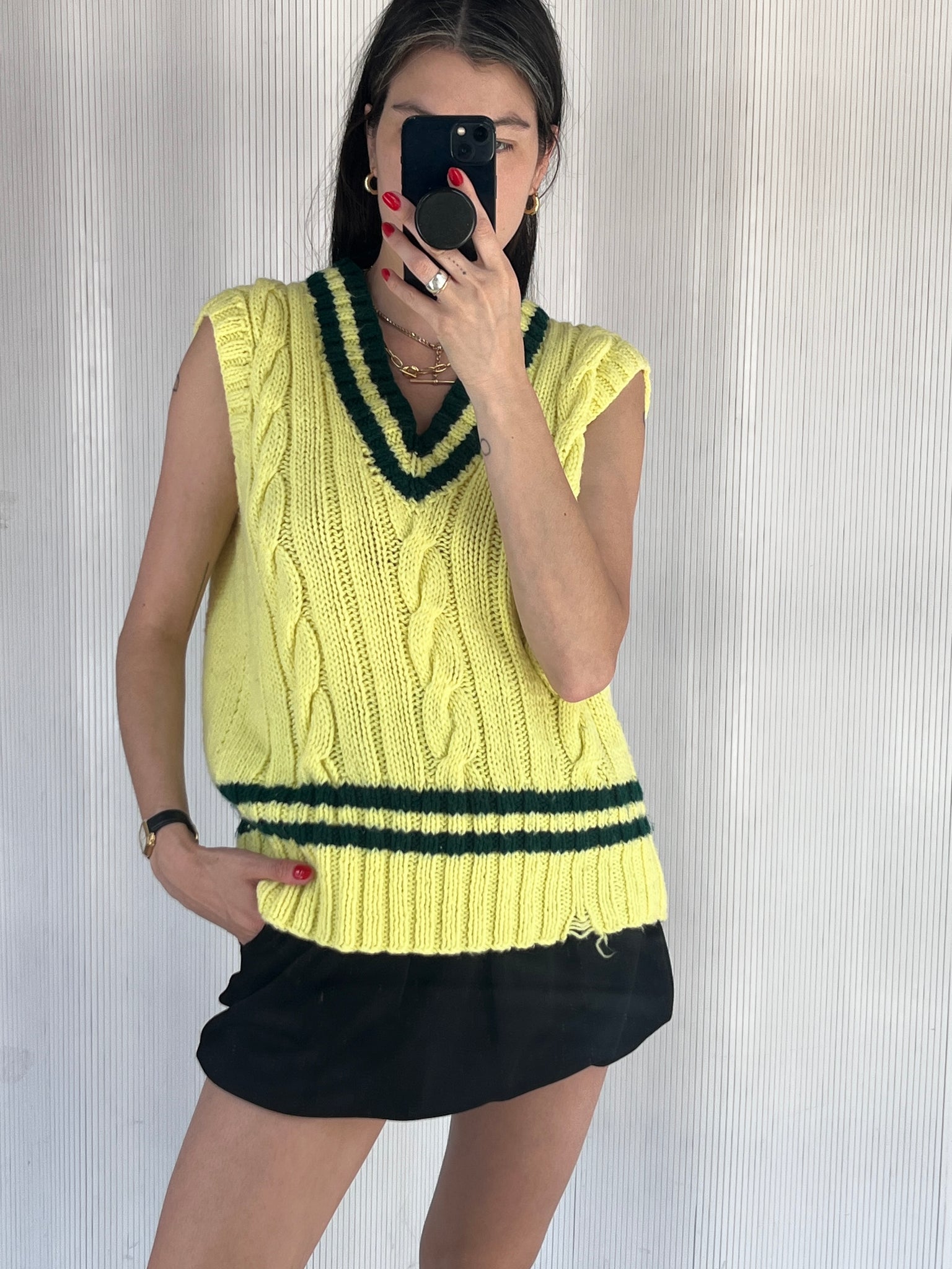 80s Neon Sweater Vest Acrylic