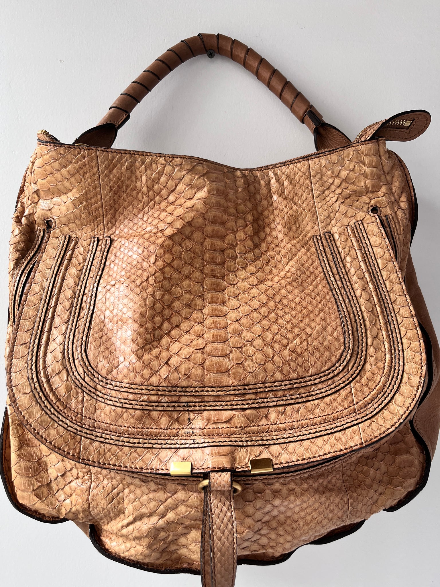 chloe marcie python bag